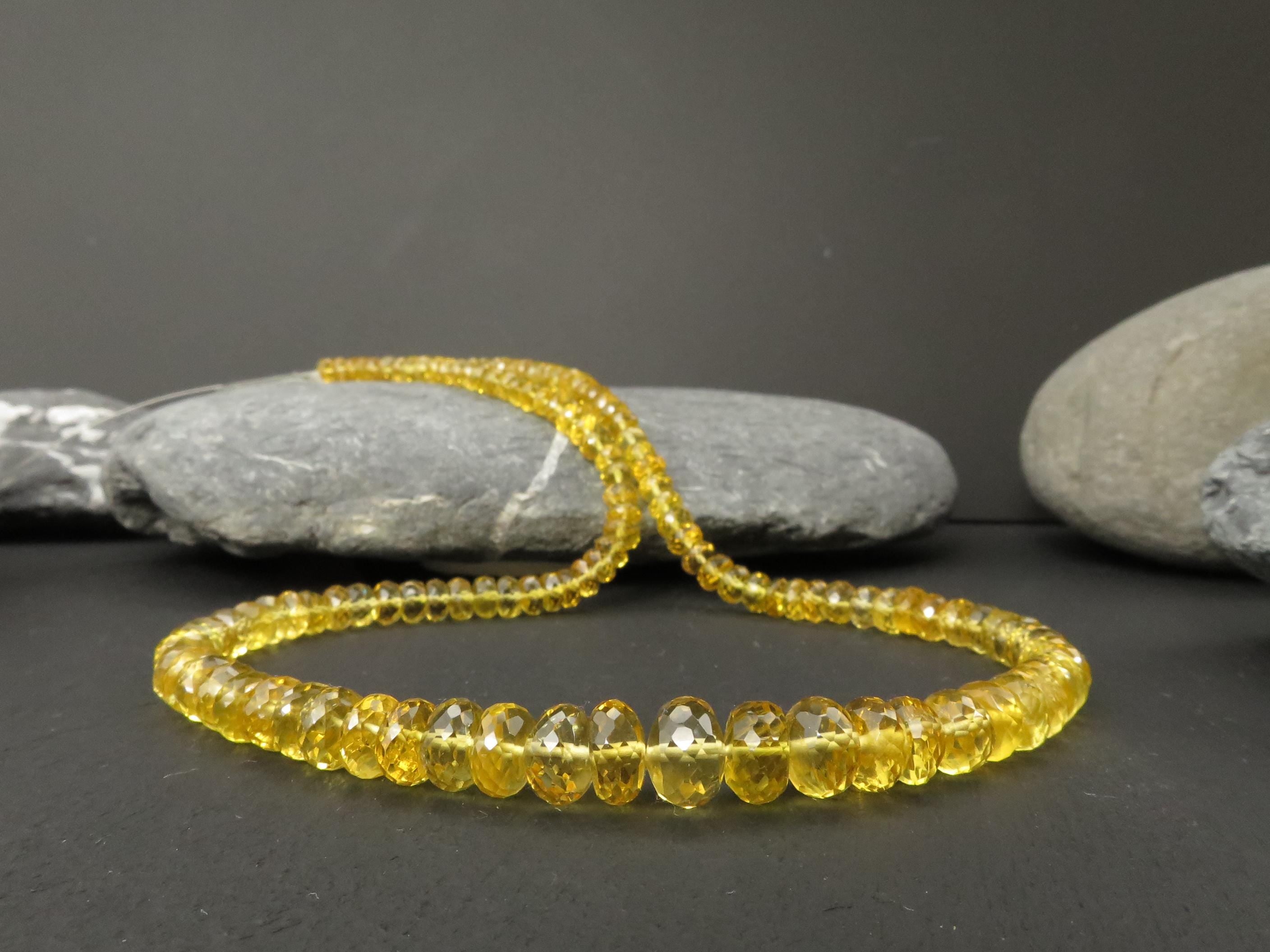 Heliodor Kette Gold Beryll 46cm Beryll Edelsteinkette