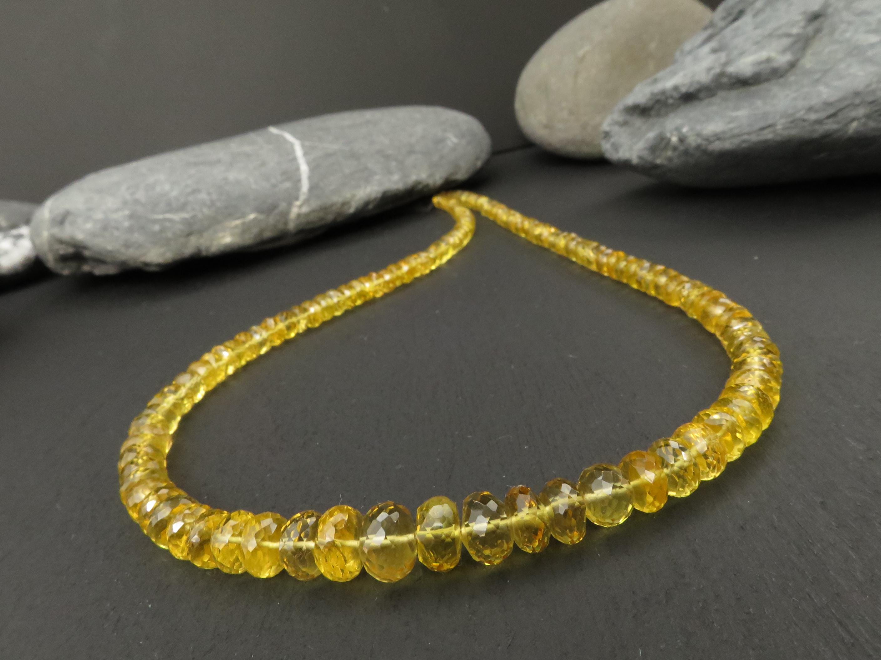 Heliodor Kette Gold Beryll 114ct Beryll Edelsteinkette