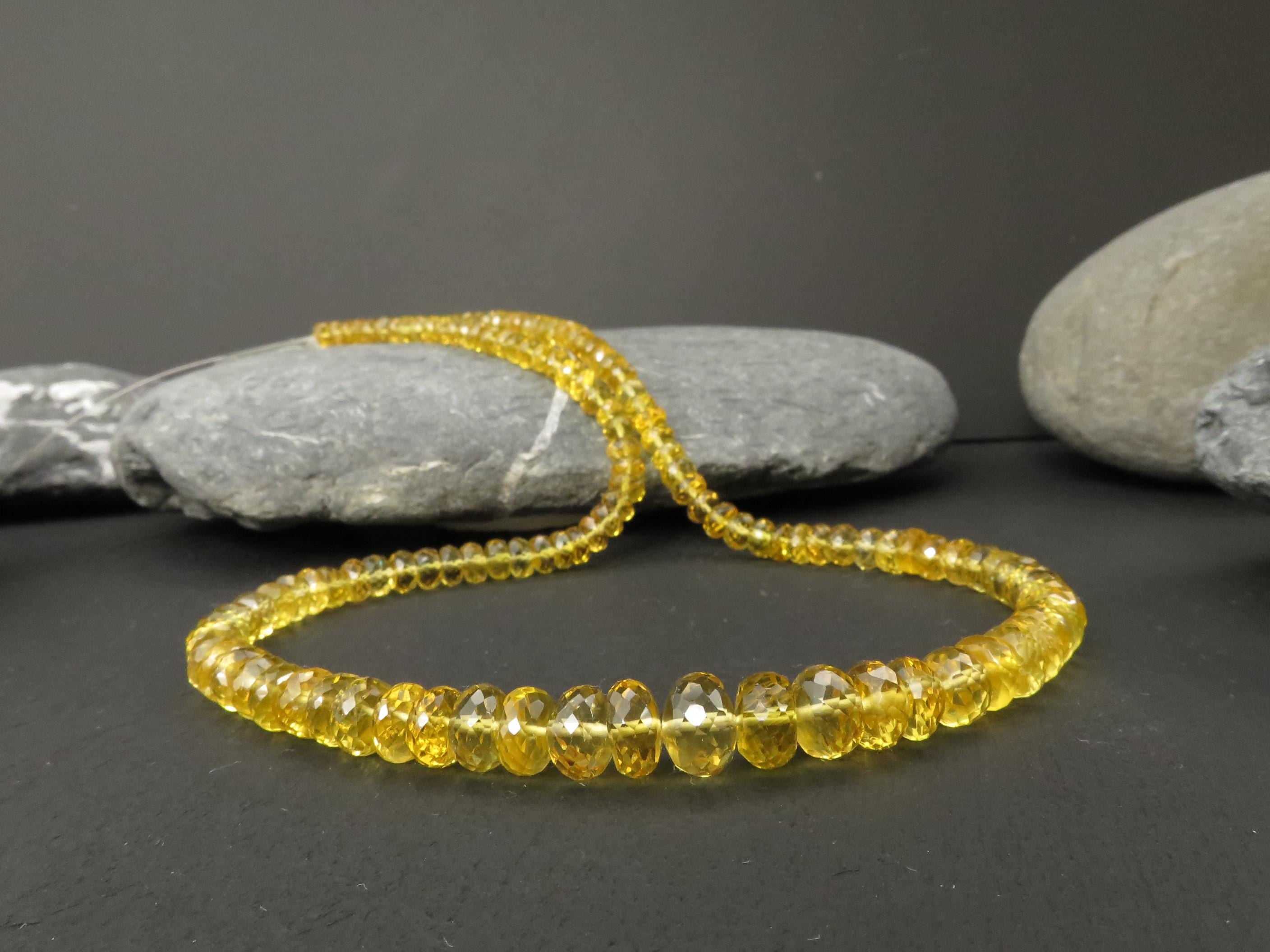 Heliodor Kette Gold Beryll 46cm gelbe Edelsteinkette