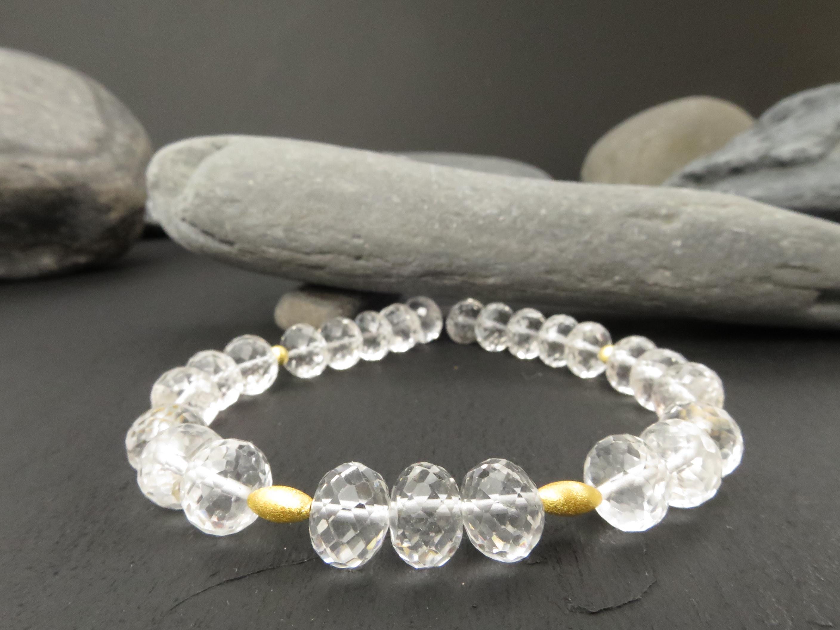 Bergkristall Edelstein Armband Silber vergoldet