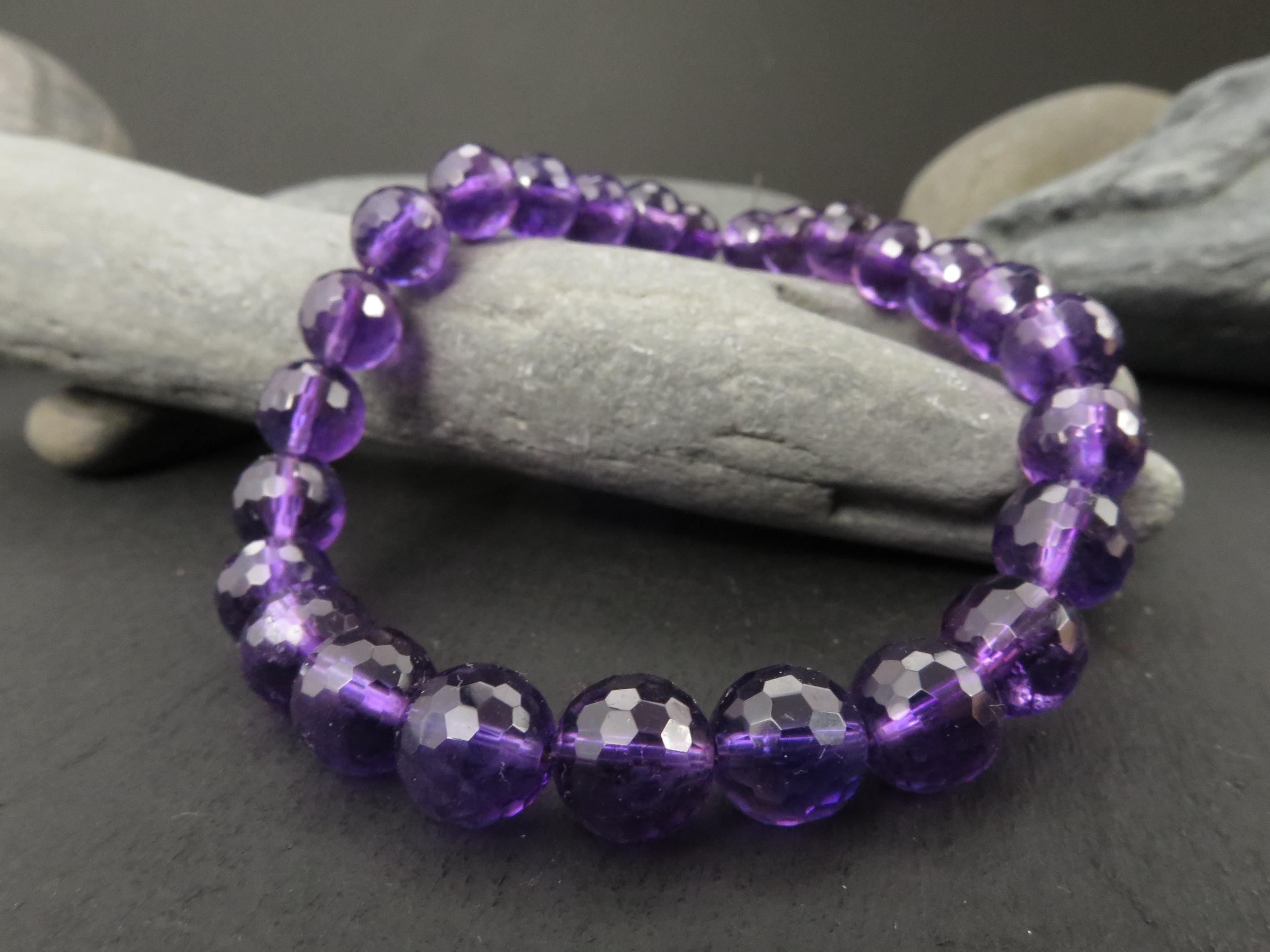 Amethyst lila Edelstein Armband Sterling Silber