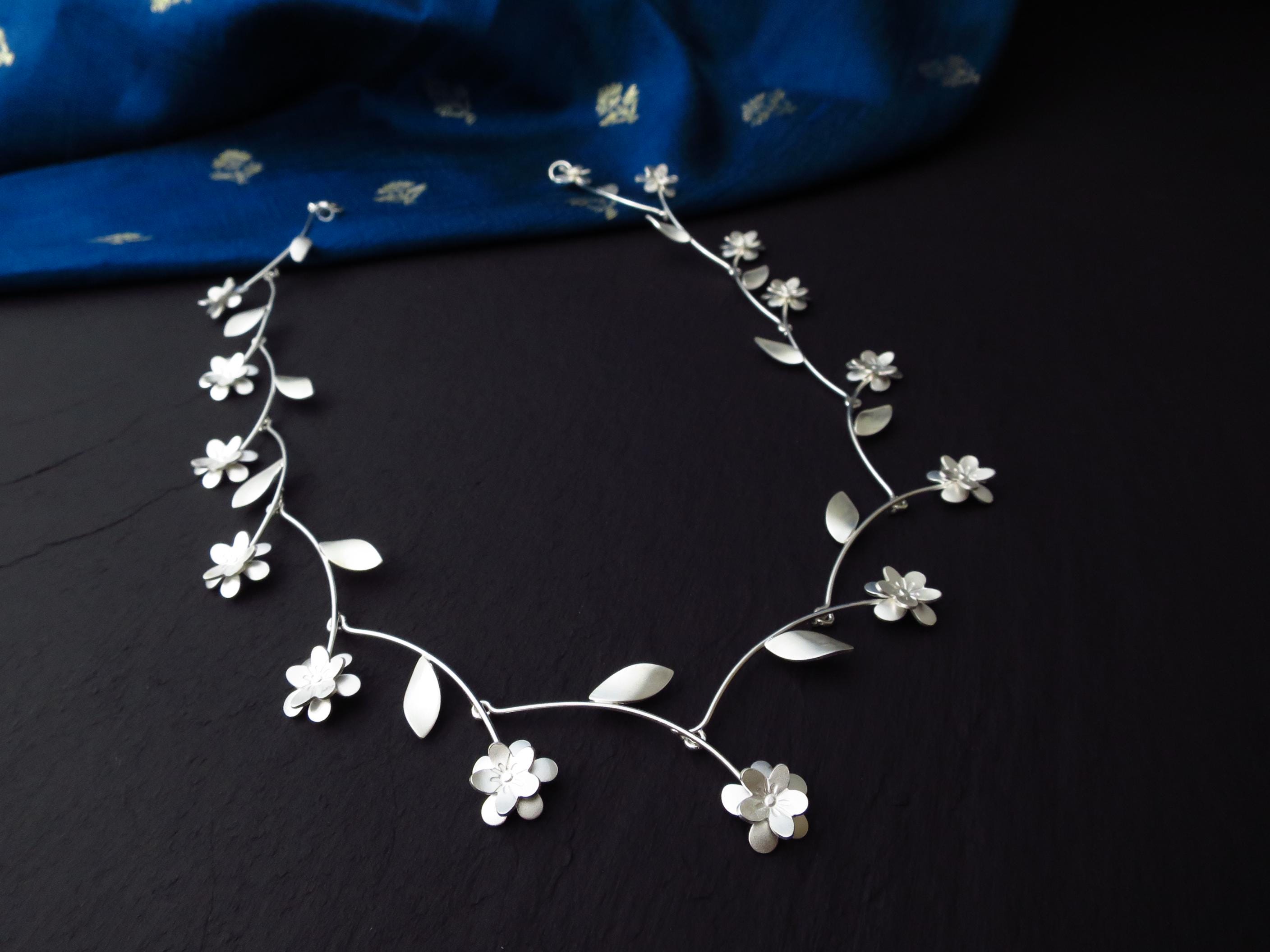 Sterling Silber Kette 43cm solid Gänseblümchen Kette