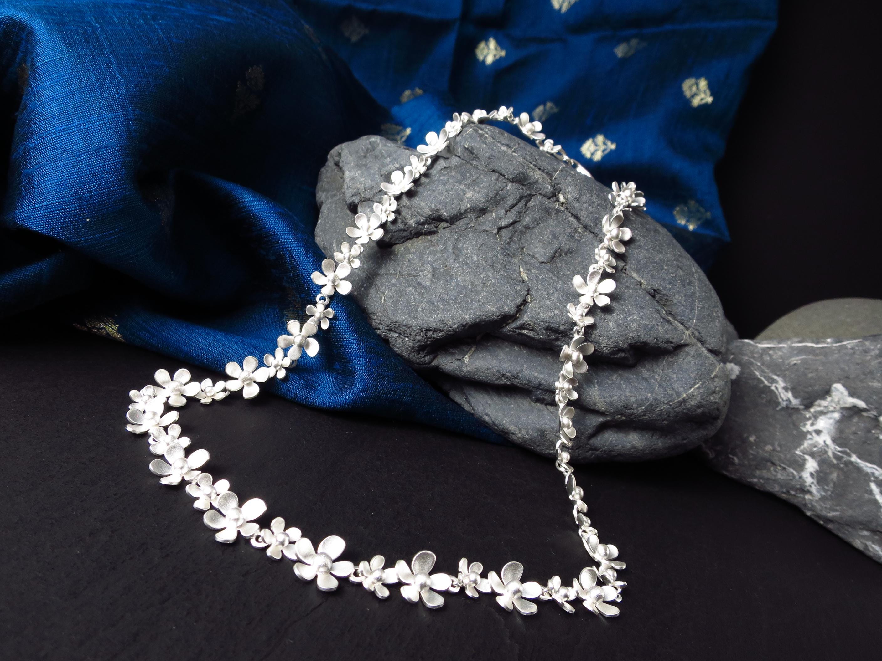 Sterling Silber Kette 44cm solid Bümchen Statement