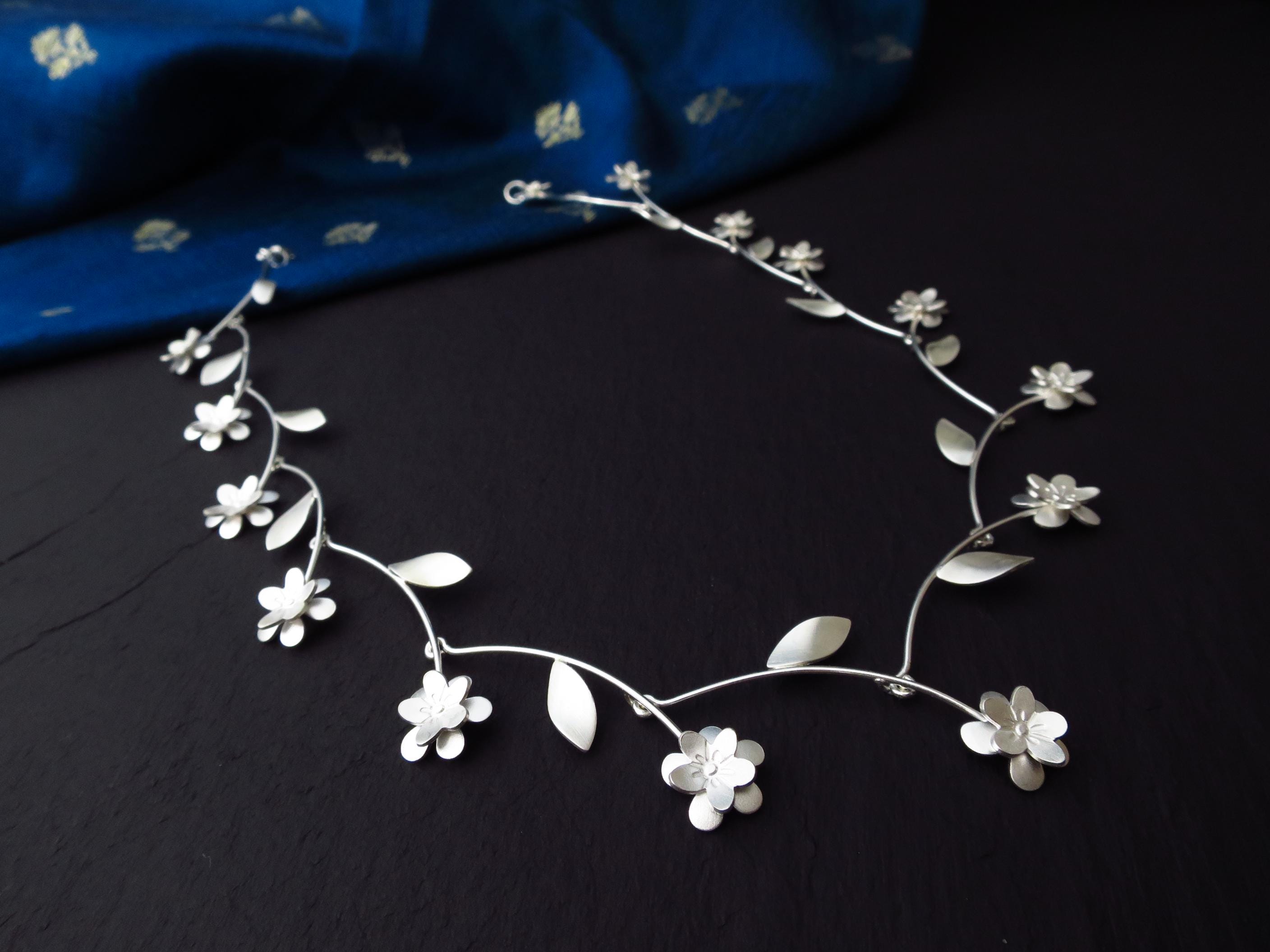 Sterling Silber Kette 43cm solid Gänseblümchen Kette