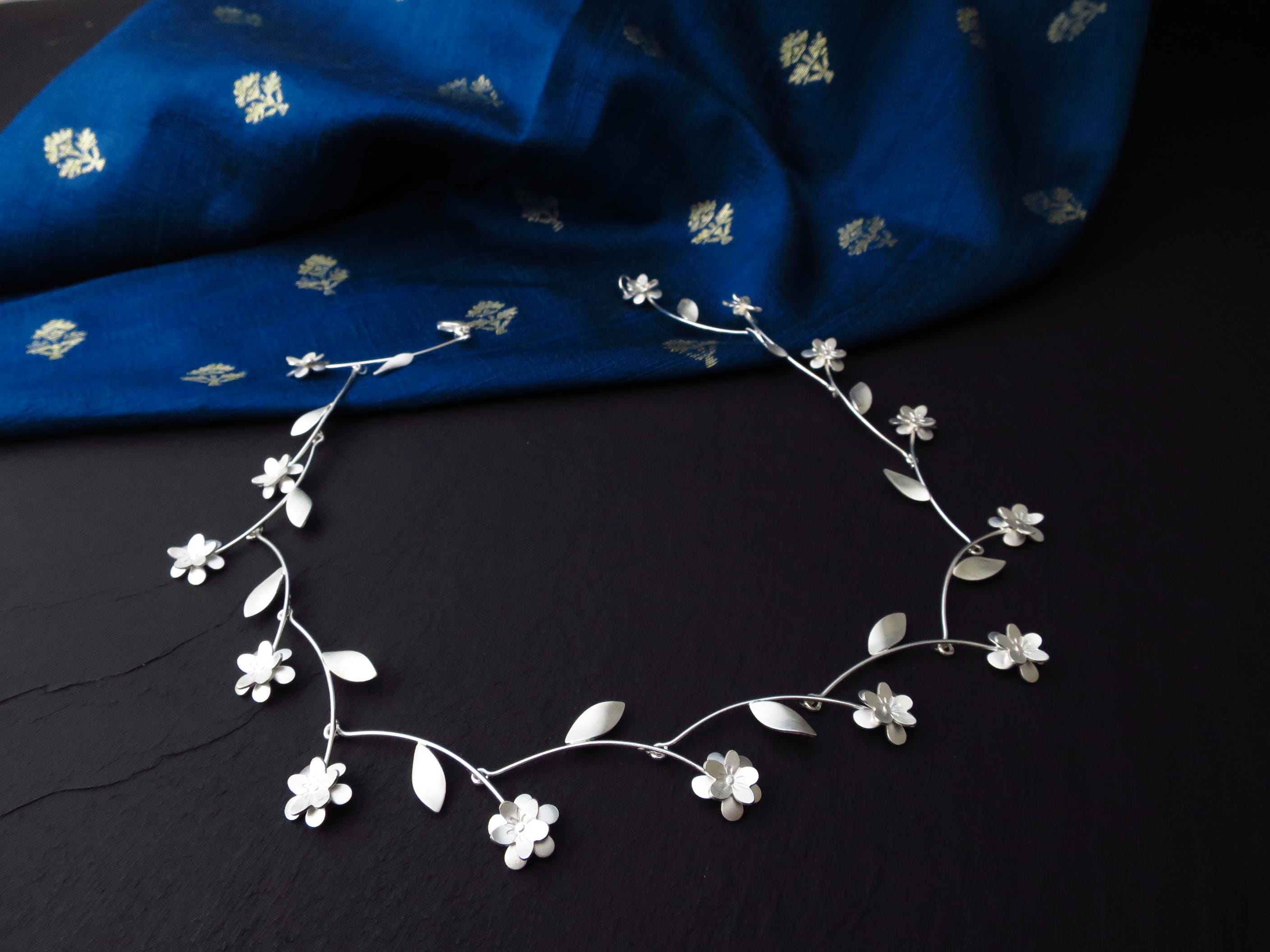 Sterling Silber Kette 43cm solid Gänseblümchen Kette