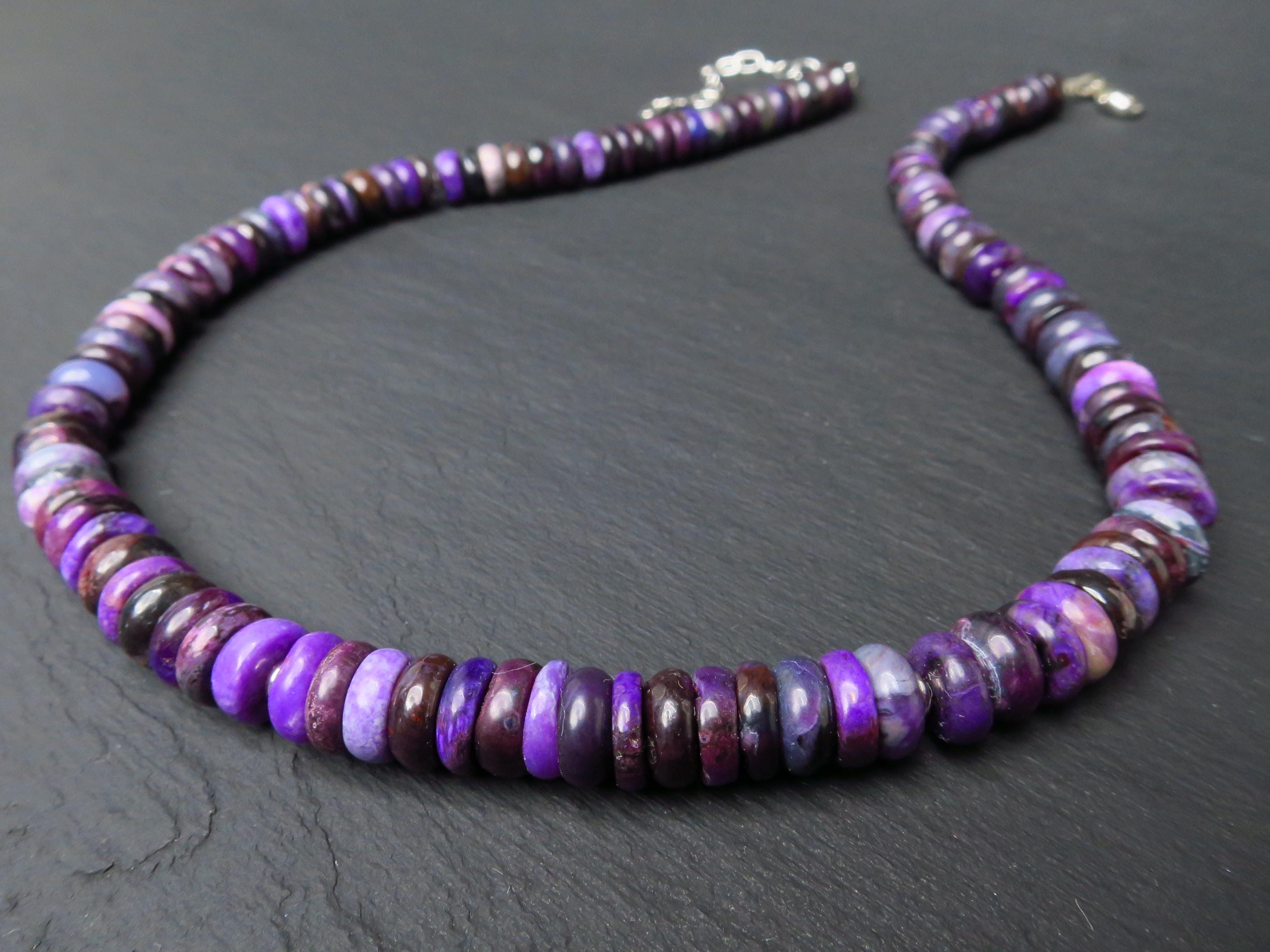 Sugilith Kette Silber lila 43cm echte Edelsteinkette