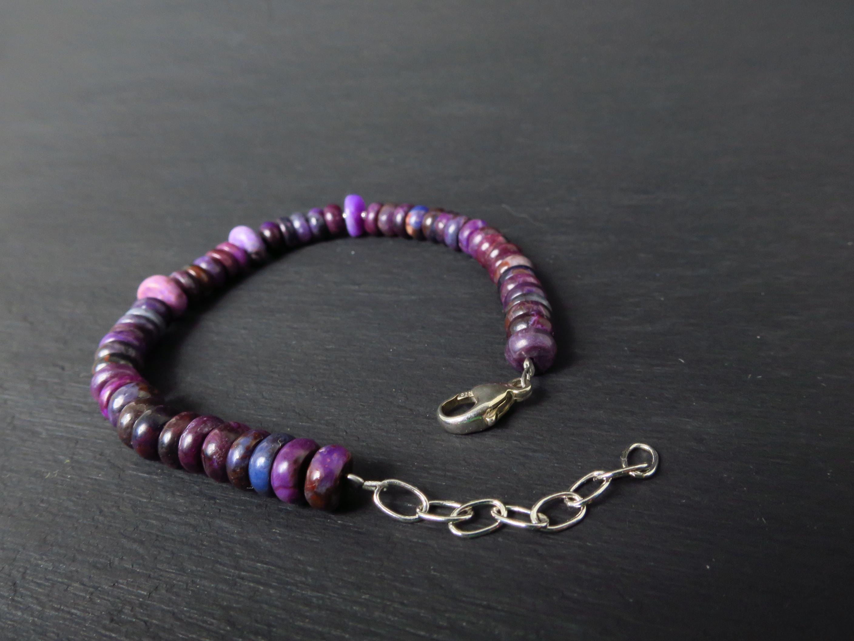 Sugilith Armband lila Edelsteinarmband 19,5-22,5 cm