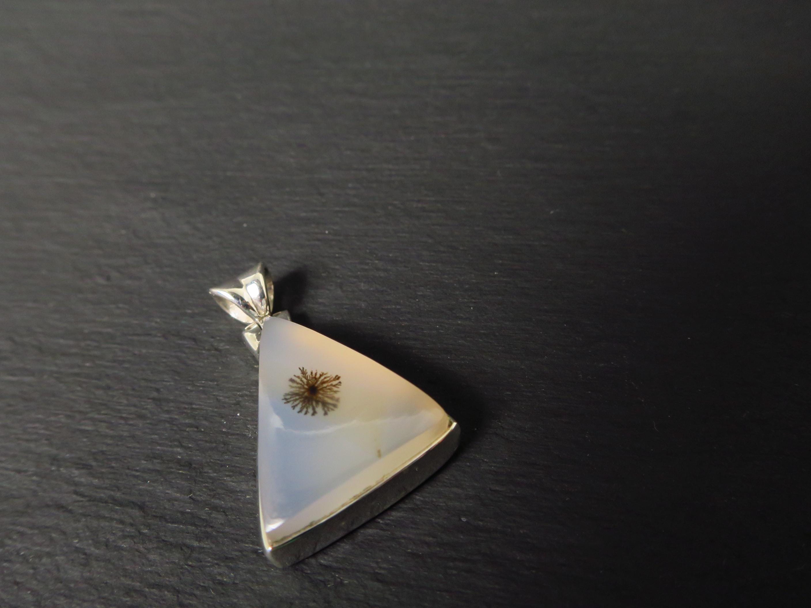 Dendrit Achat Anhänger Sterling Silber Dentriten Achat