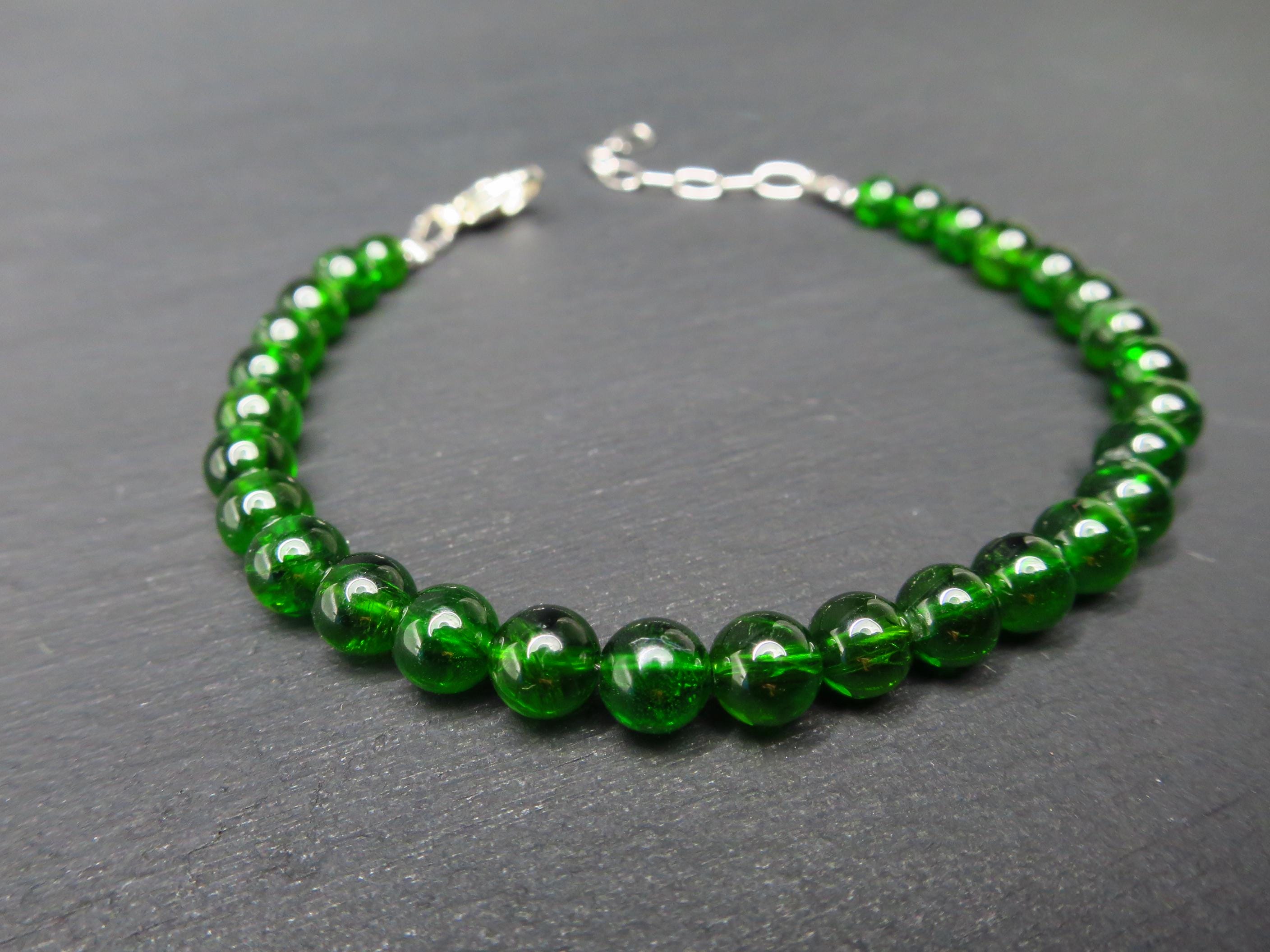 Chromdiopsid Armband grünes Edelsteinarmband 5.5 mm