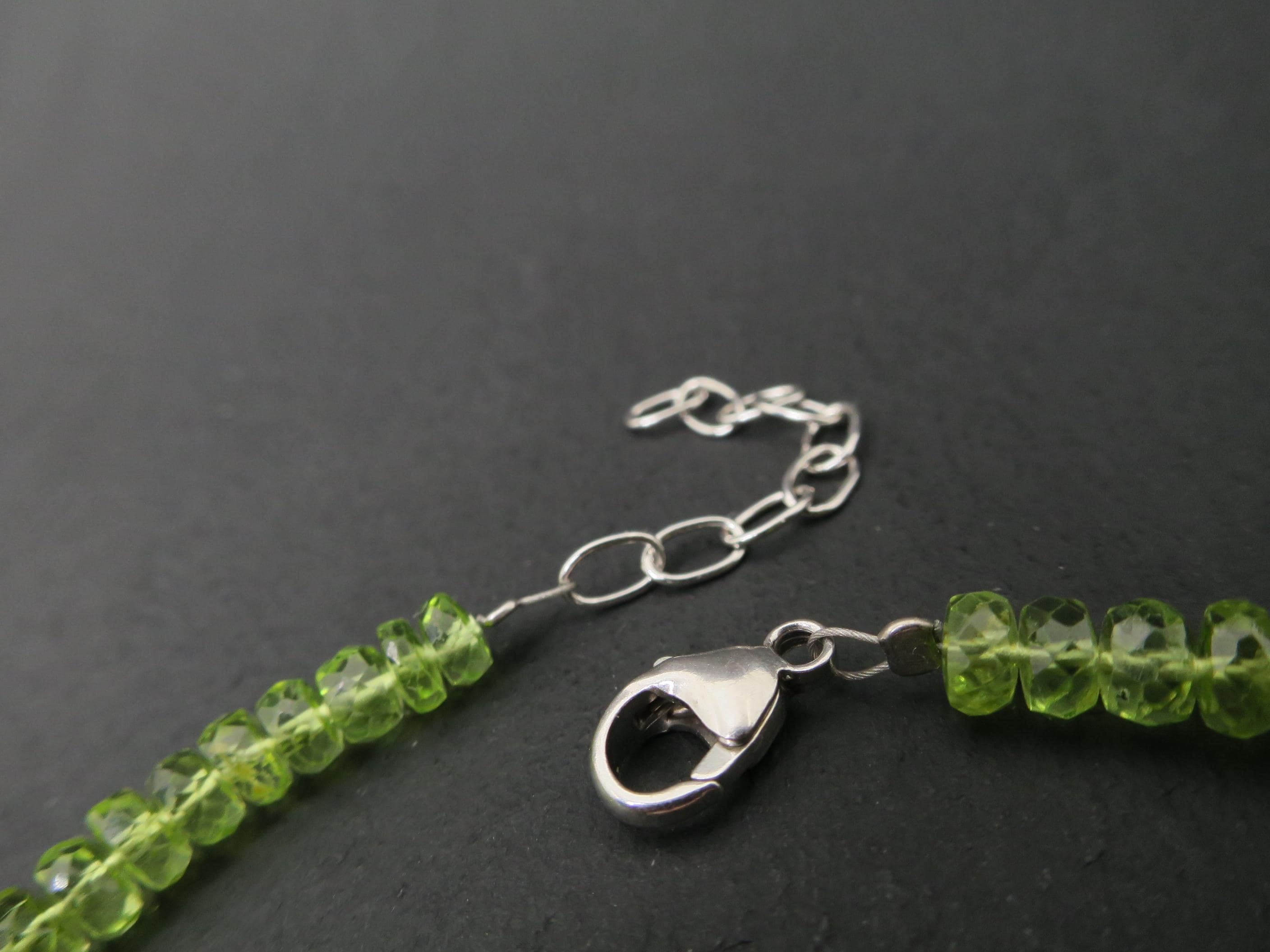 Peridot Armband grünes Edelsteinarmband 17,5 - 21cm