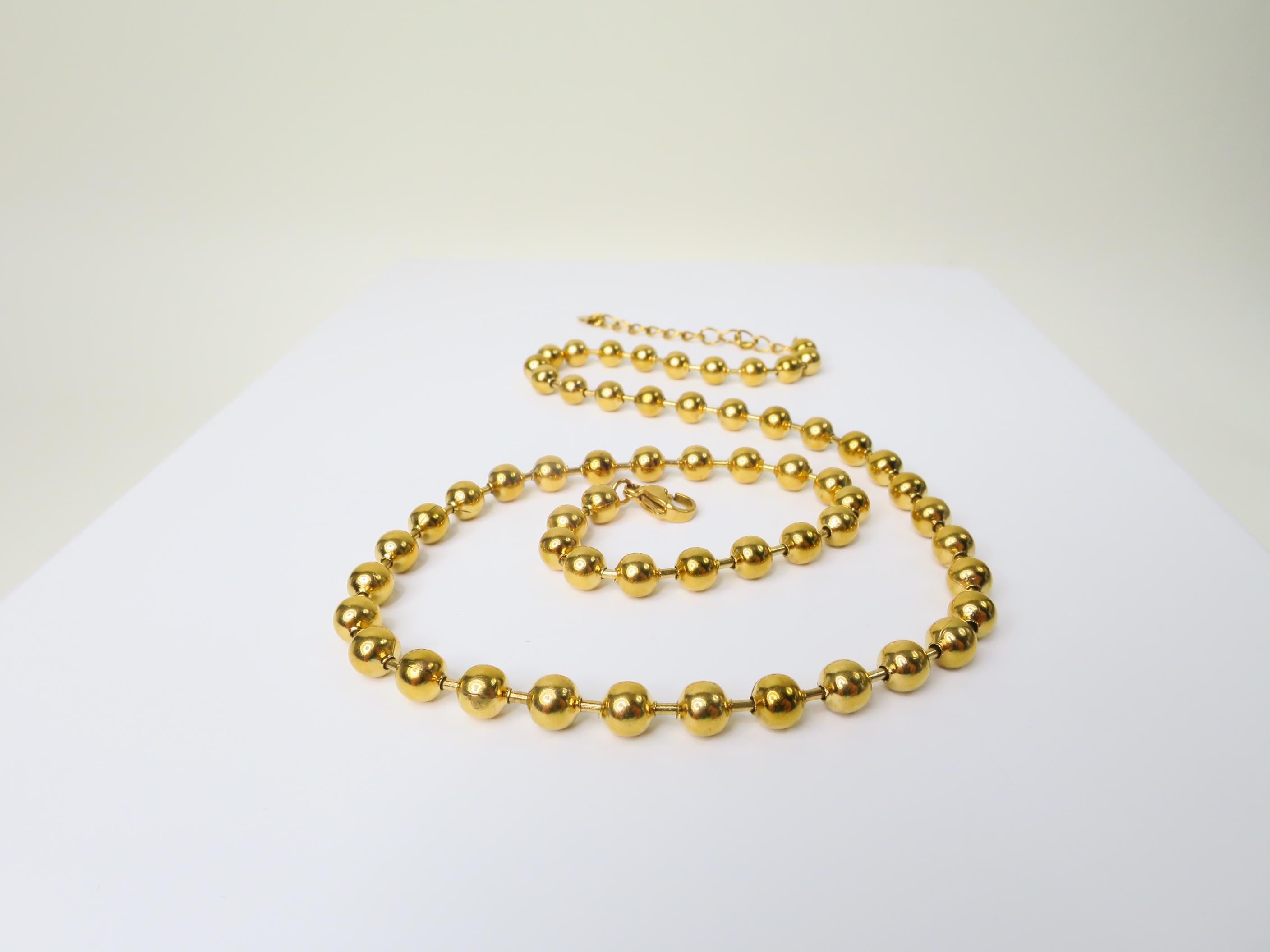 Edelstahl Kugel Kette 18 Karat PVD Gold beschichteten Edelstahl