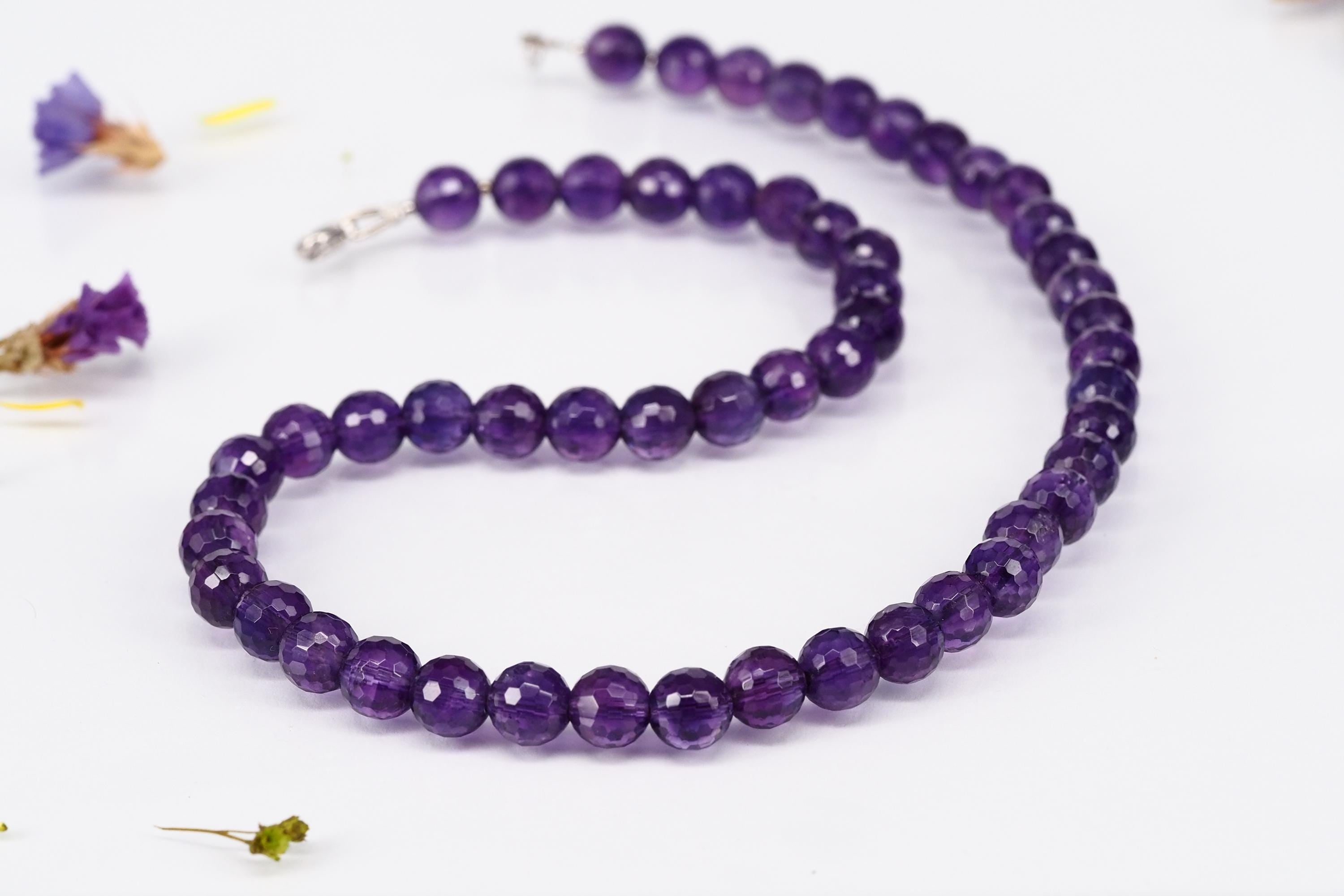 Amethyst Kette lila 45,5cm Edelsteinkette Afrika