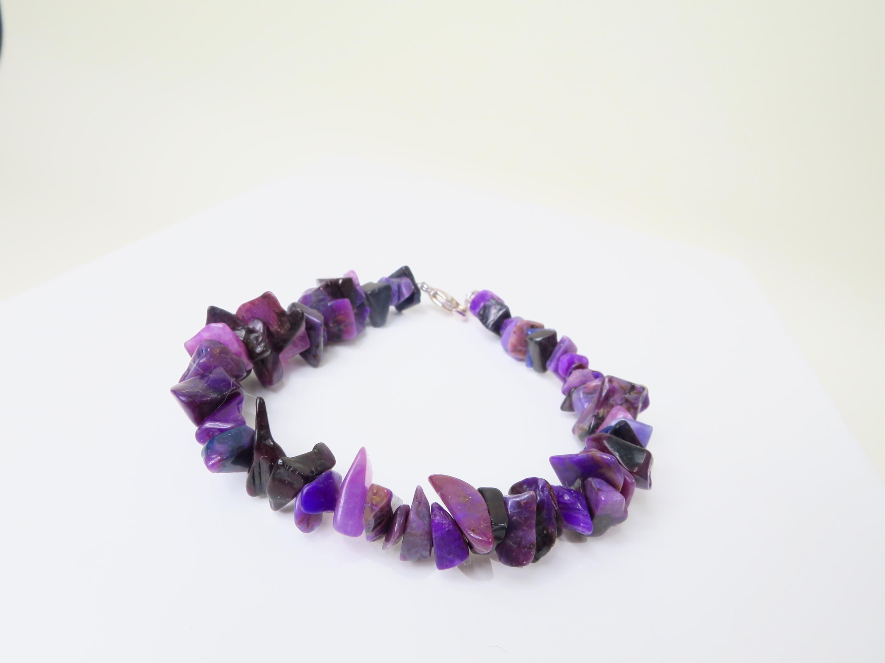 Echtes Sugilith Armband Splitter unbehandelt Sterling Silber