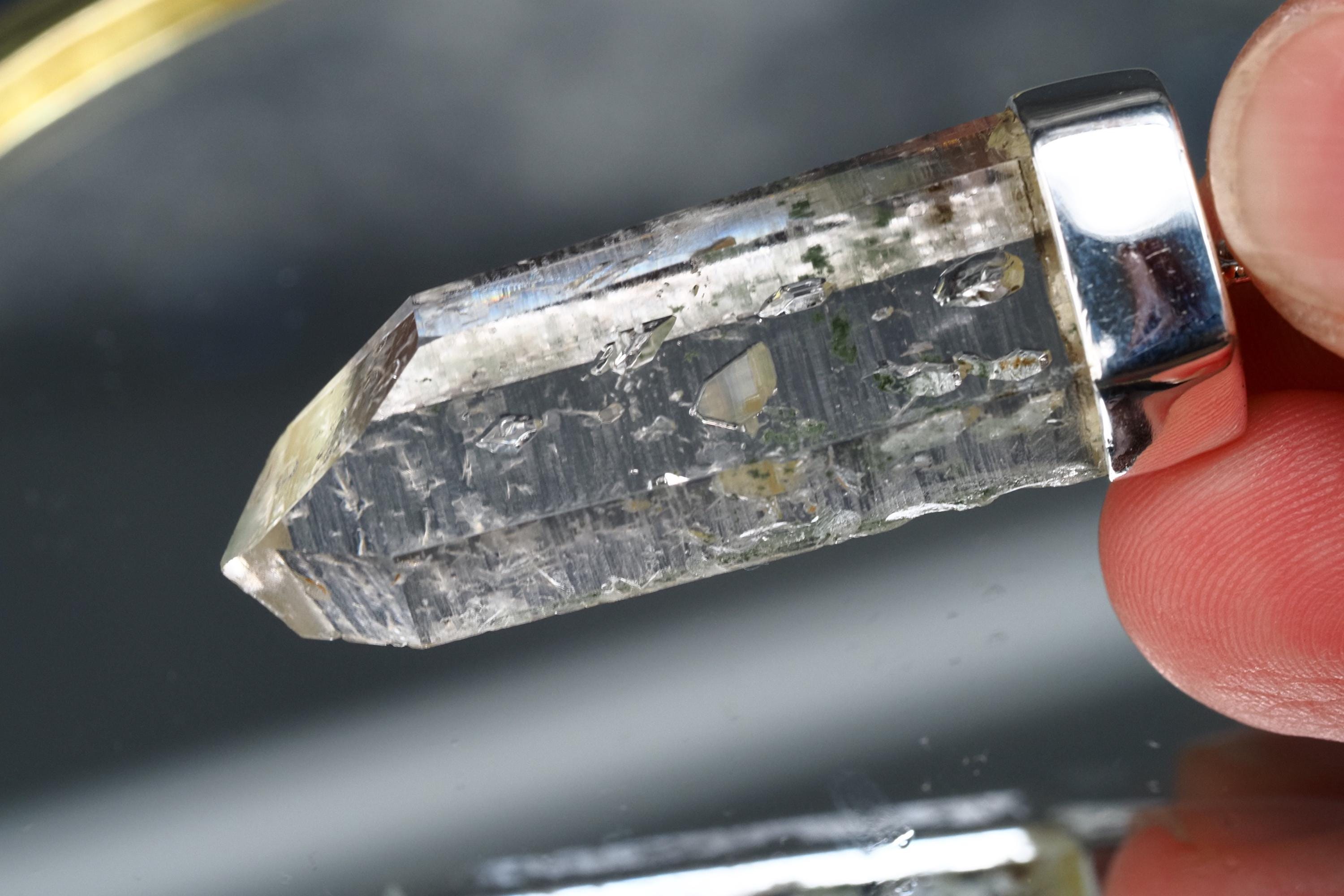 Bergkristall Namibia Silber Anhänger Länge mit Öse 49mm