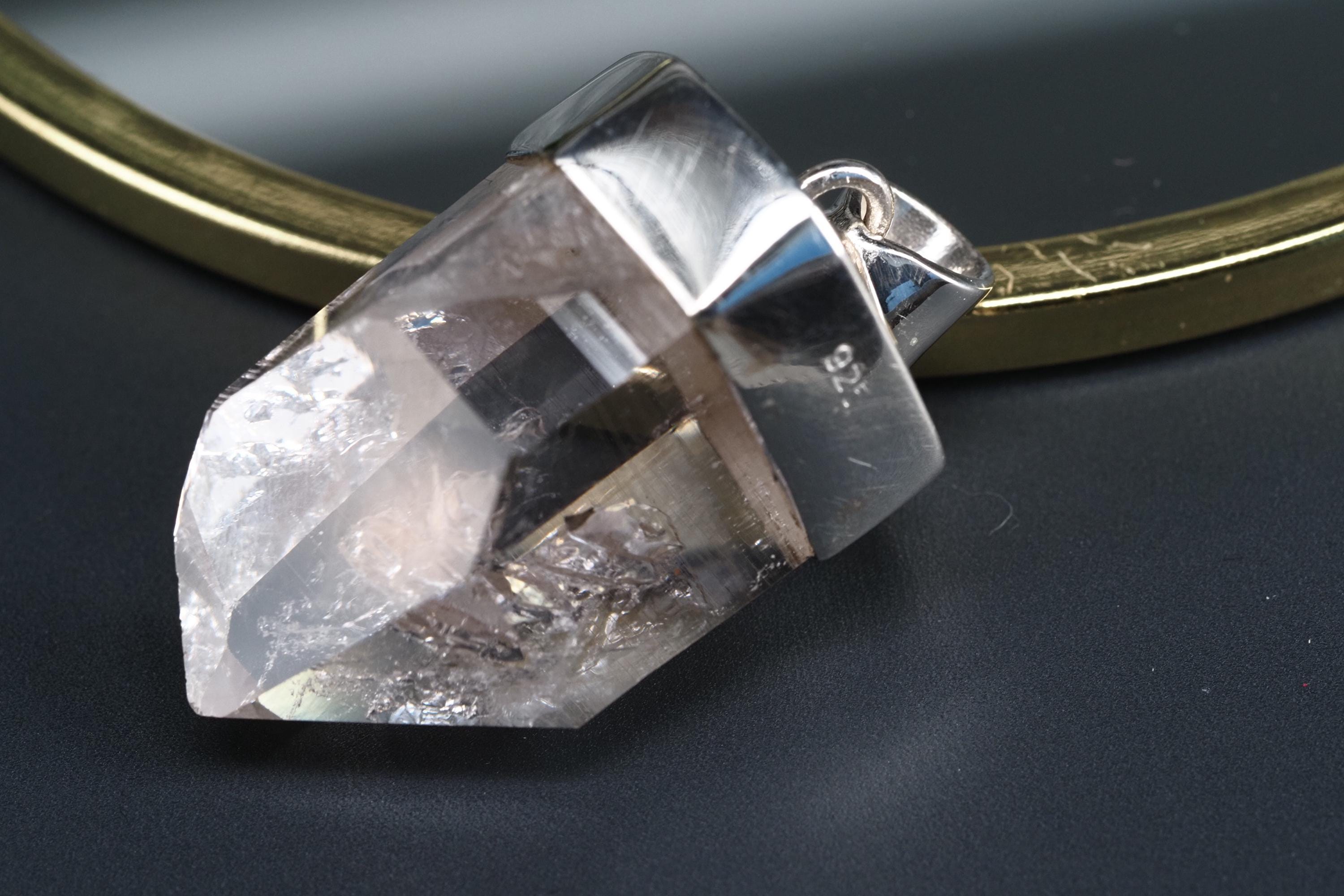 Bergkristall Anhänger Silber Österreich 38mm Länge