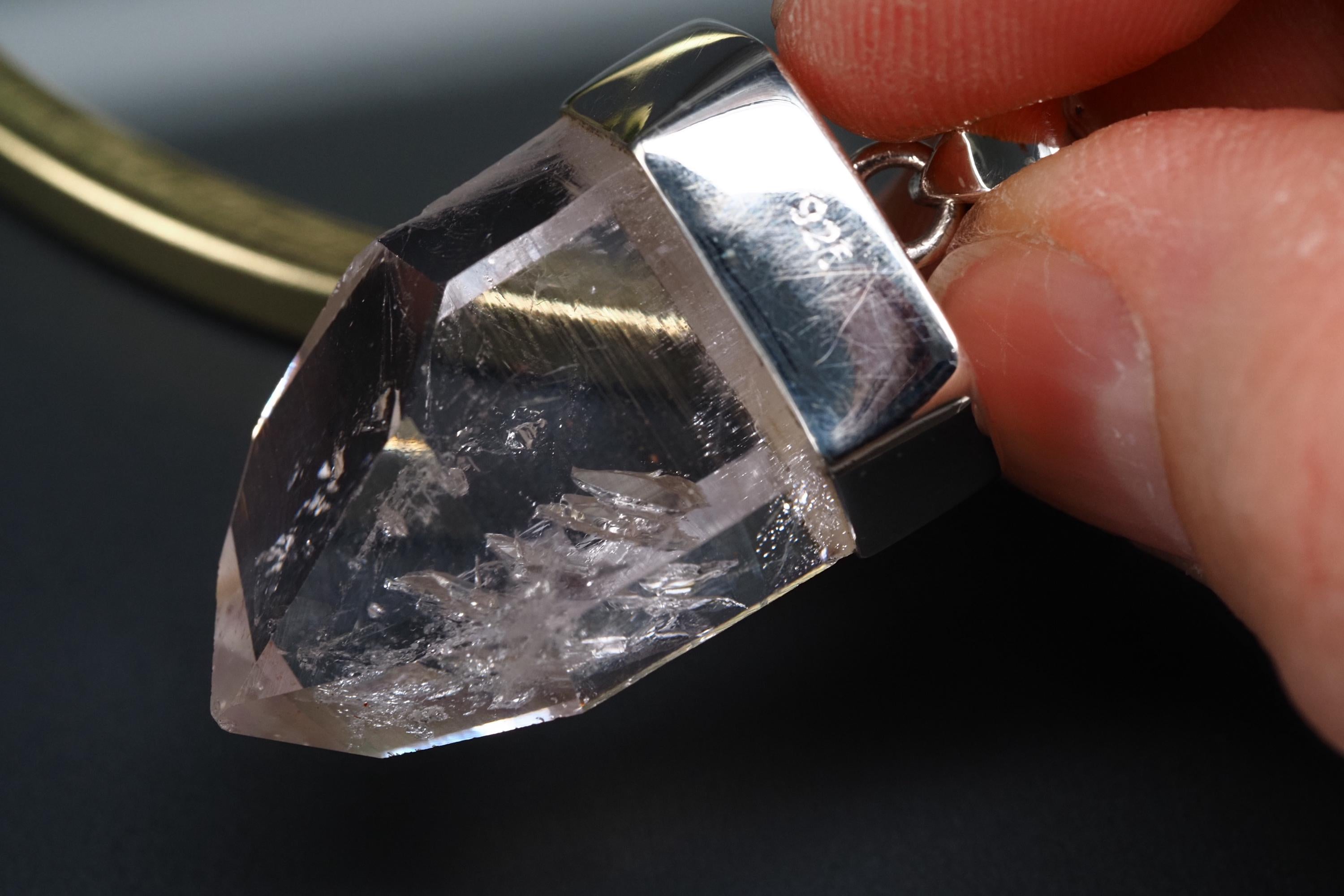 Bergkristall Anhänger Silber Österreich 38mm Länge