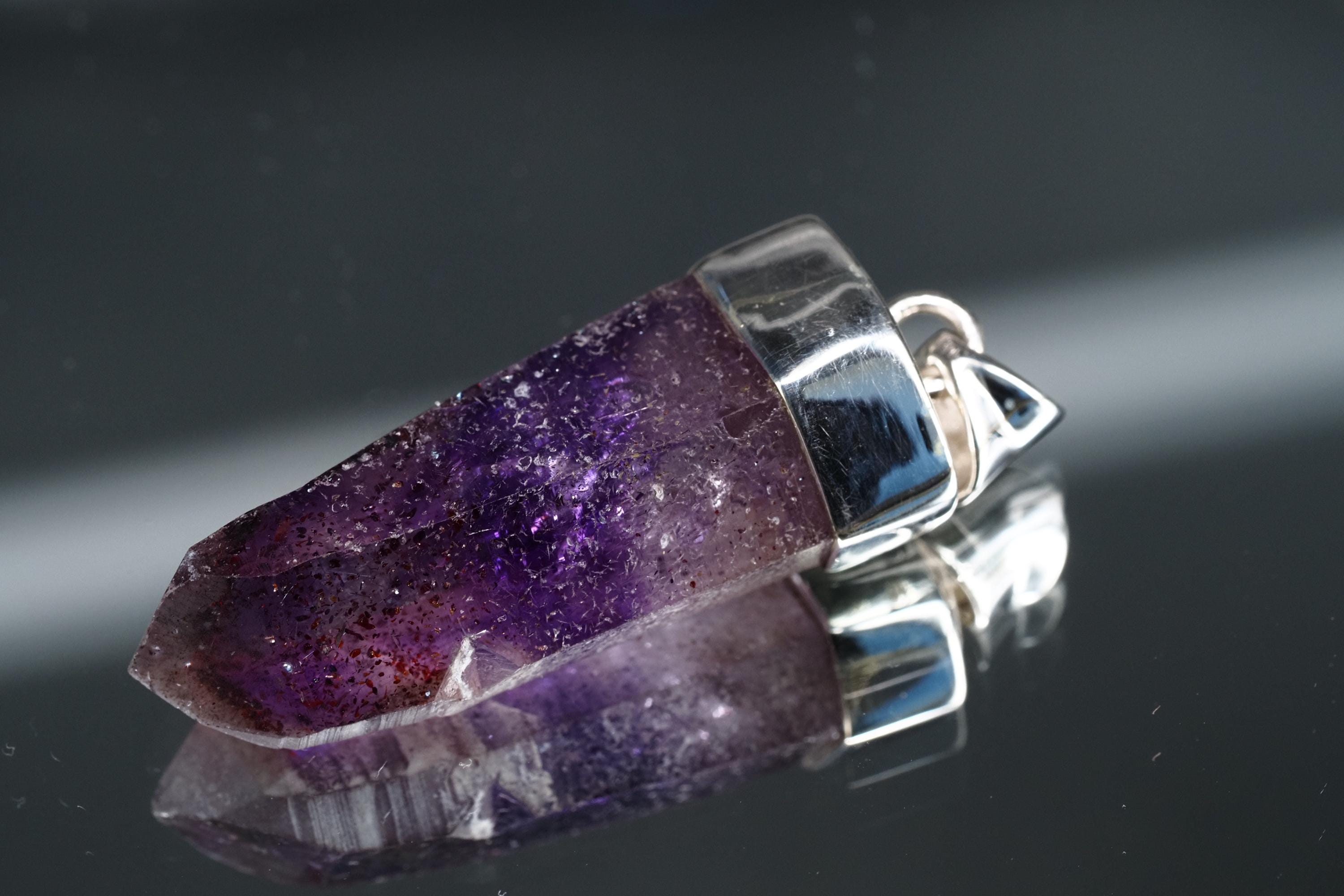 Amethyst Namibia Silber Anhänger Länge mit Öse 41,5mm