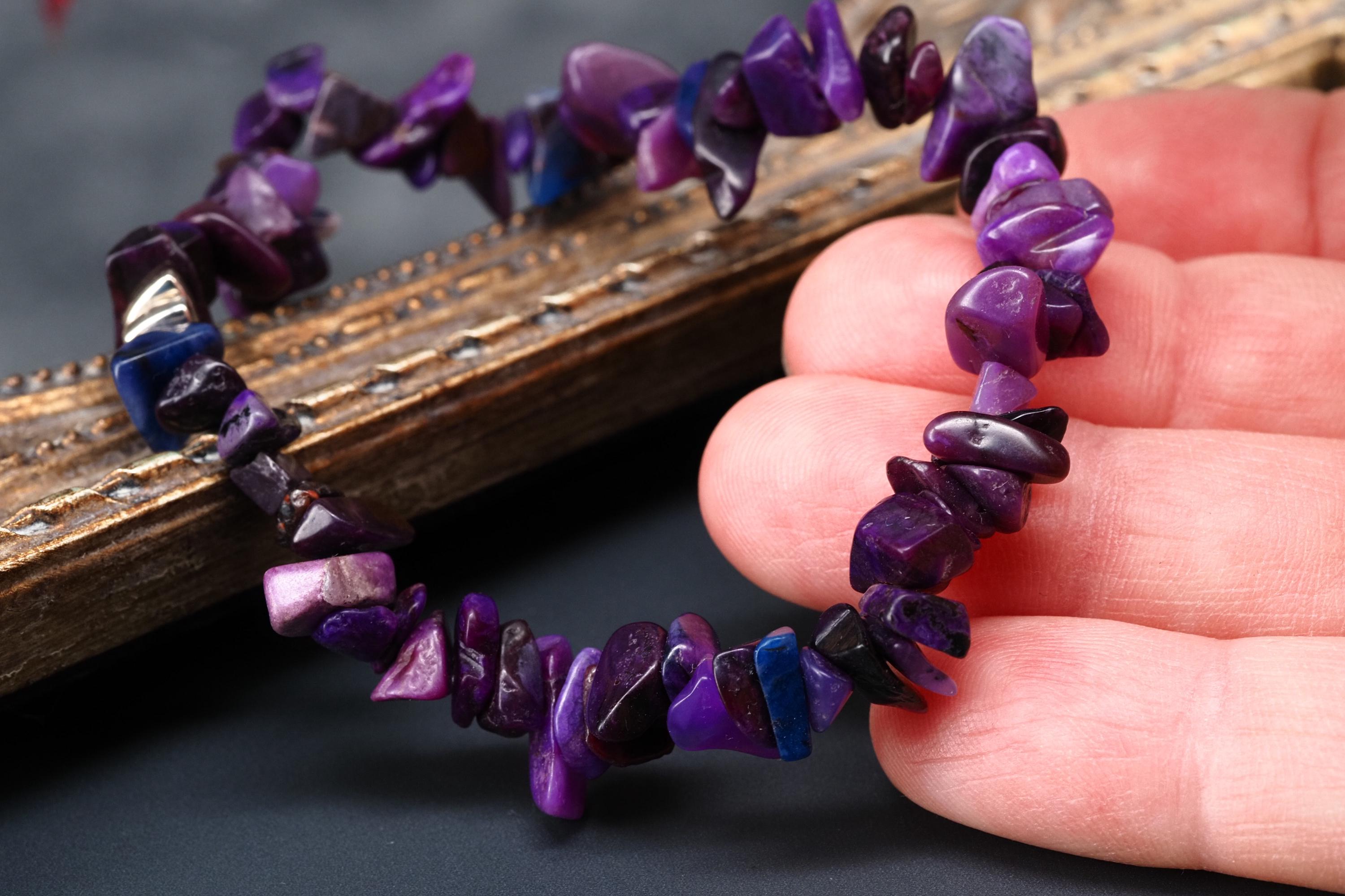 Sugilit Armband echtes lila elastisches Armband Unisex