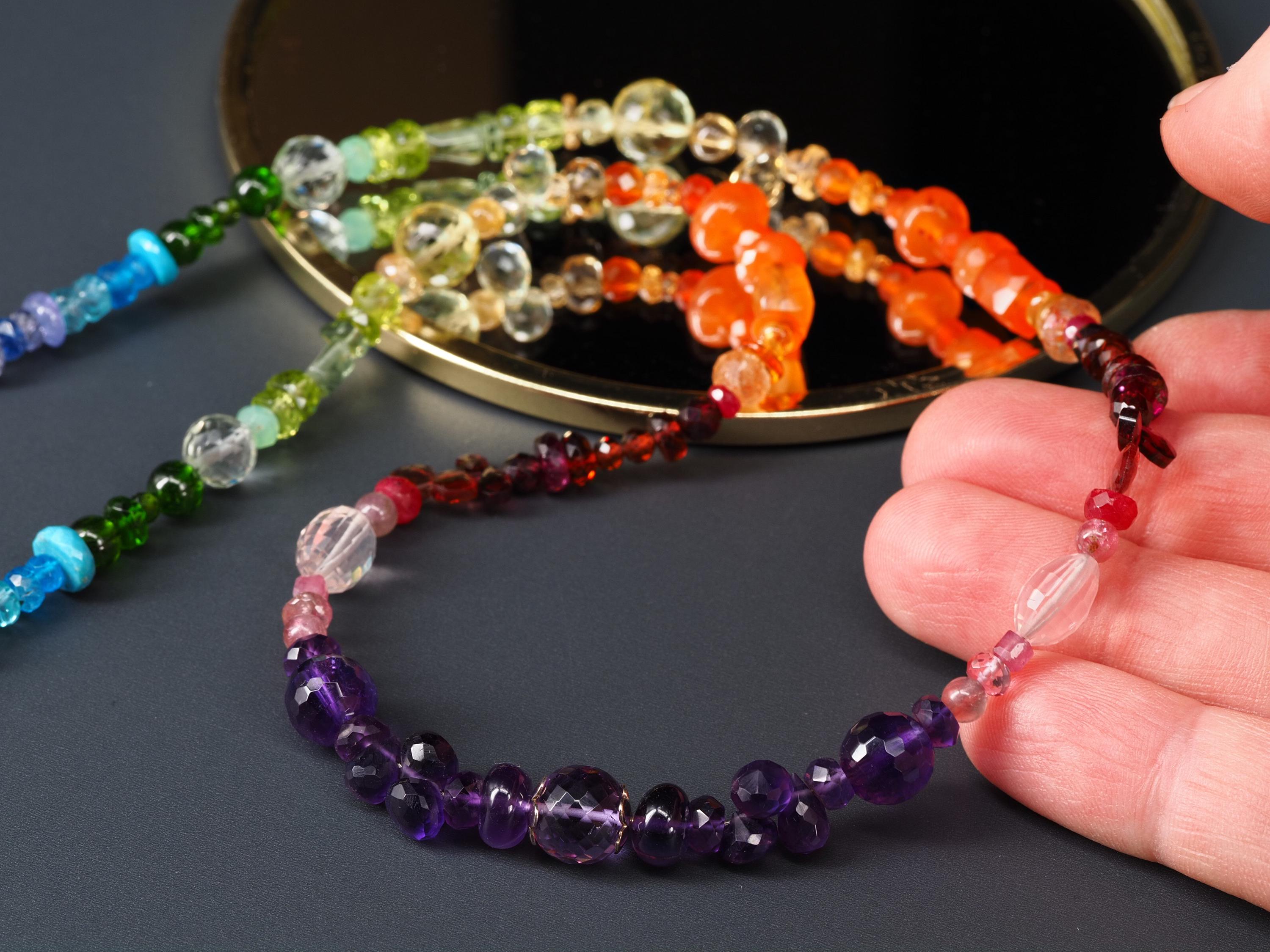 Bunte Edelstein Kette farbenfrohe Energie Chakra Halskette