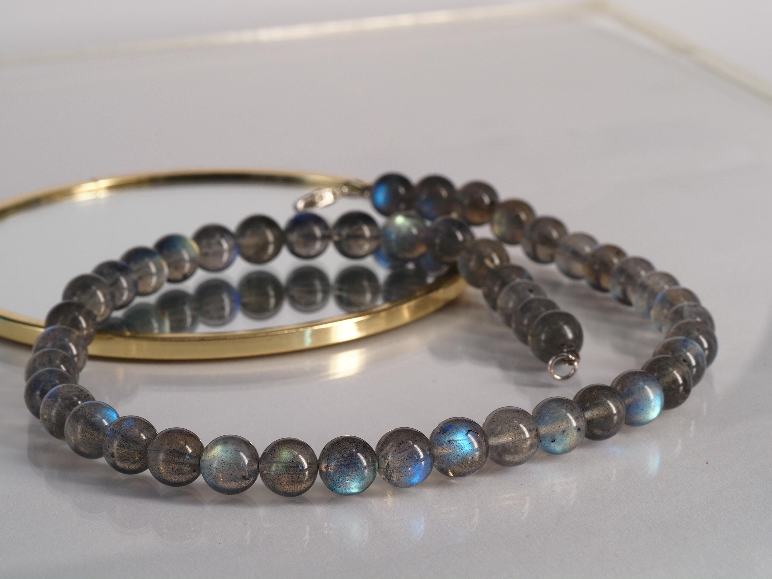 Labradorit Kette in Kugelform - hochwertige Edelsteinkette