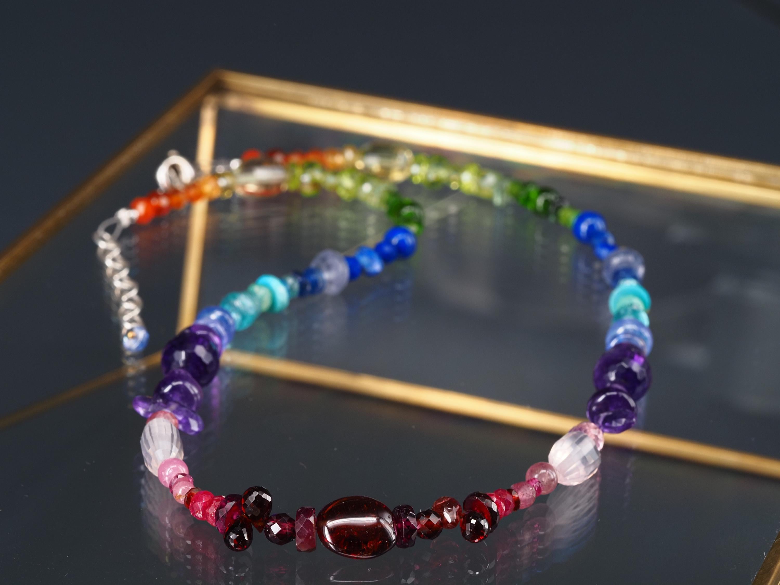 Bunte Edelstein Kette bunte farbenfrohe Energie