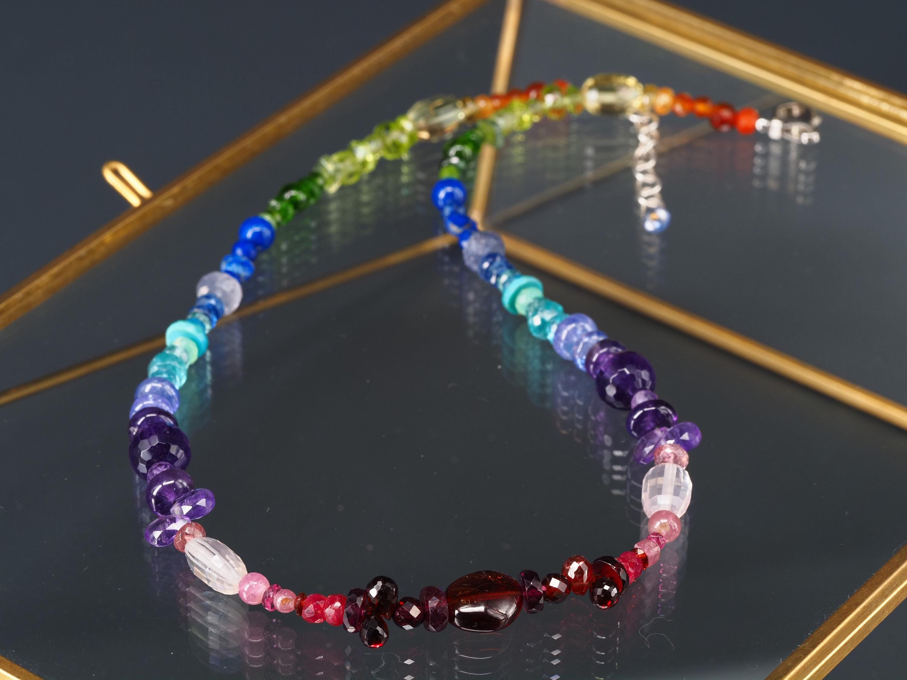 Bunte Edelstein Kette bunte farbenfrohe Energie