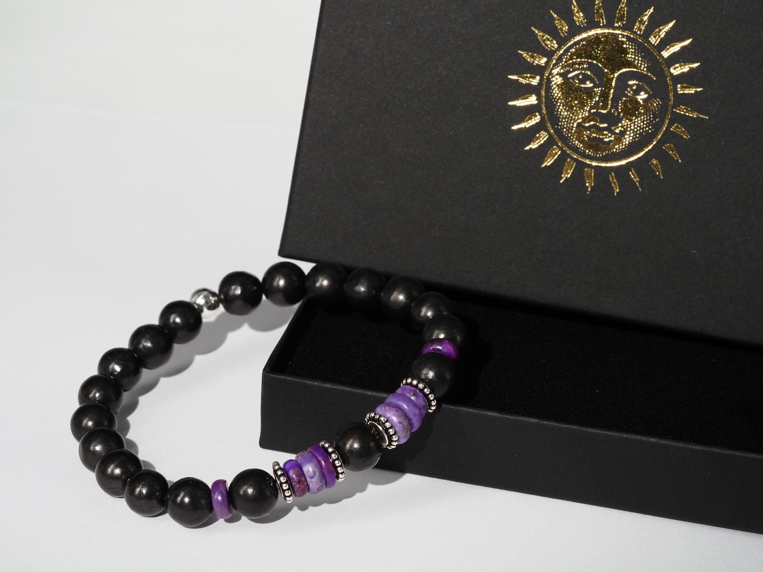 Sugilith Armband – edles Unisex-Armband aus seltenem lila Edelstein