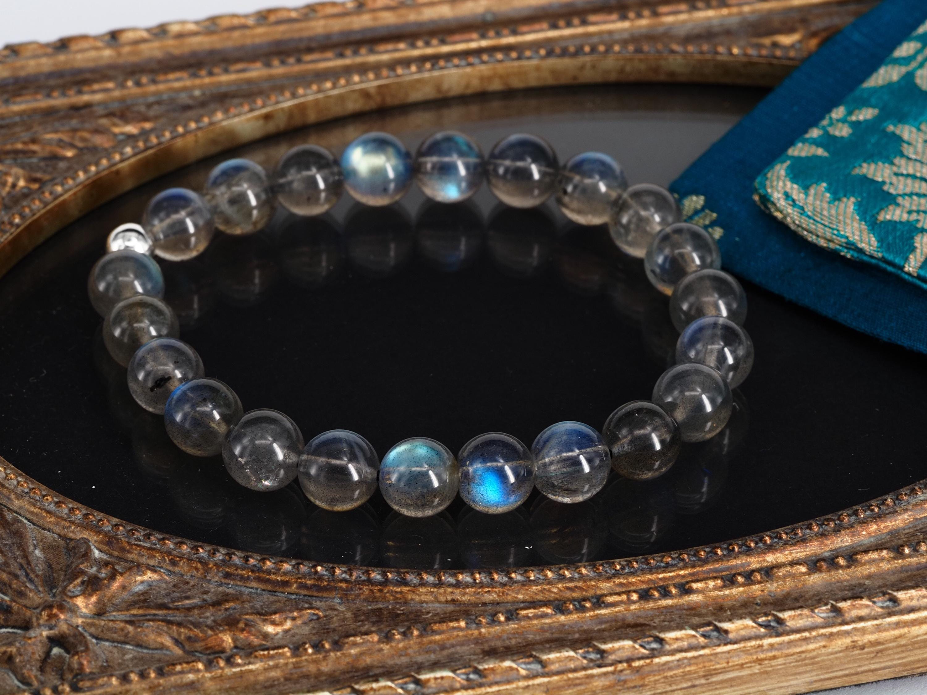 Labradorit Armband Sterling Silber Stapelarmband