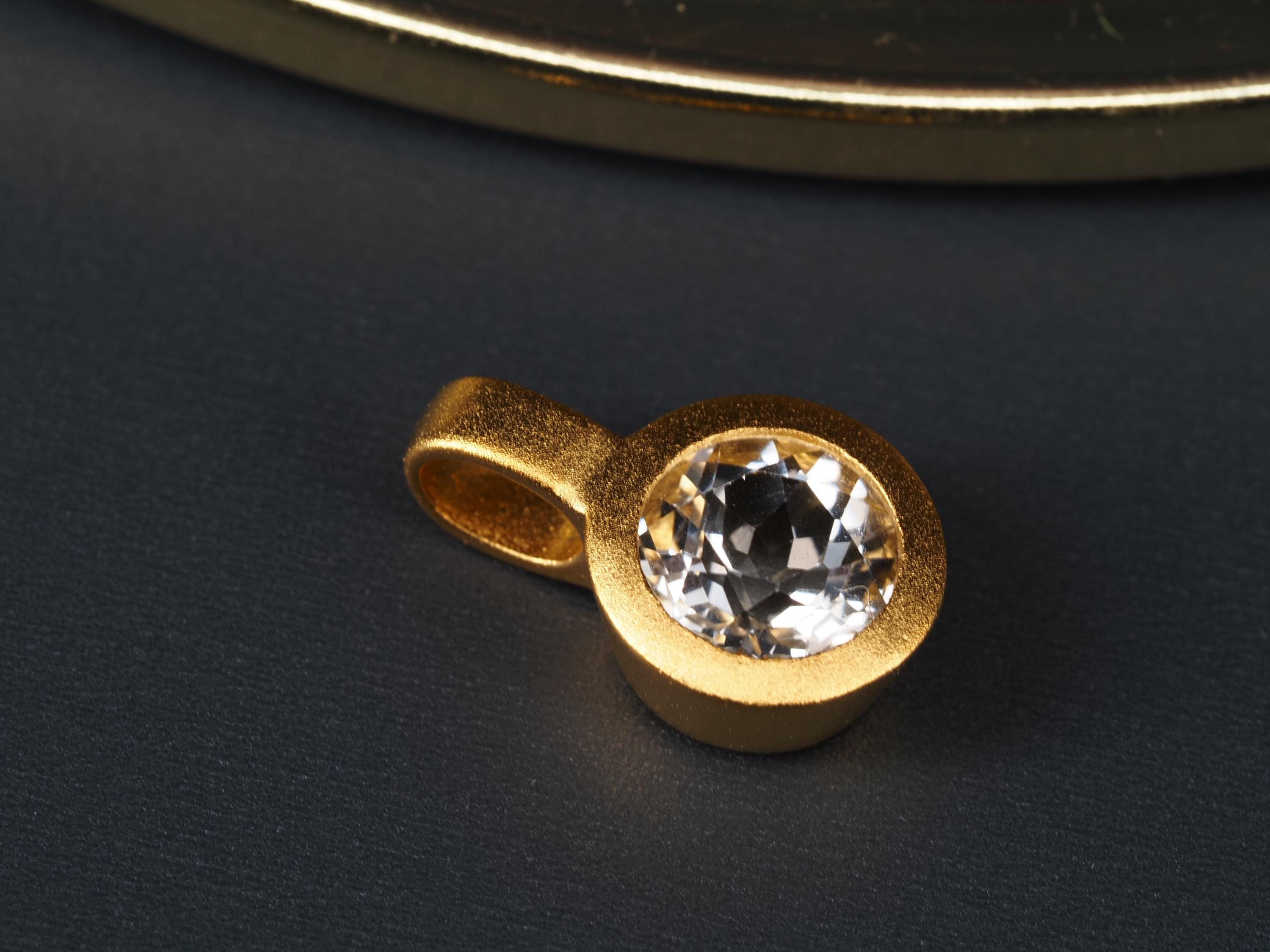 Topas Anhänger Sterling Silber vergoldet Kettenanhänger