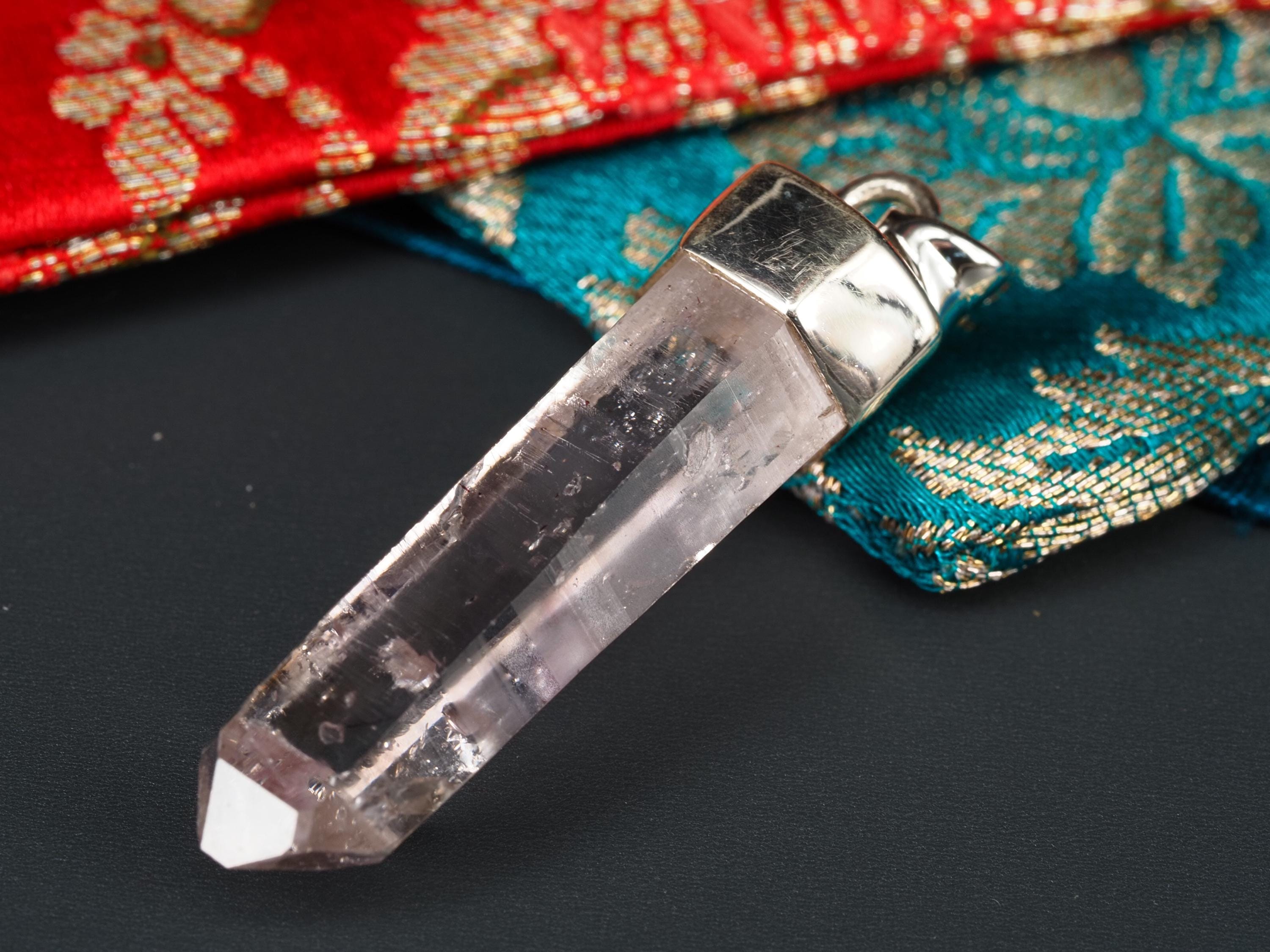 Amethyst Namibia Silber Anhänger Länge mit Öse 43mm