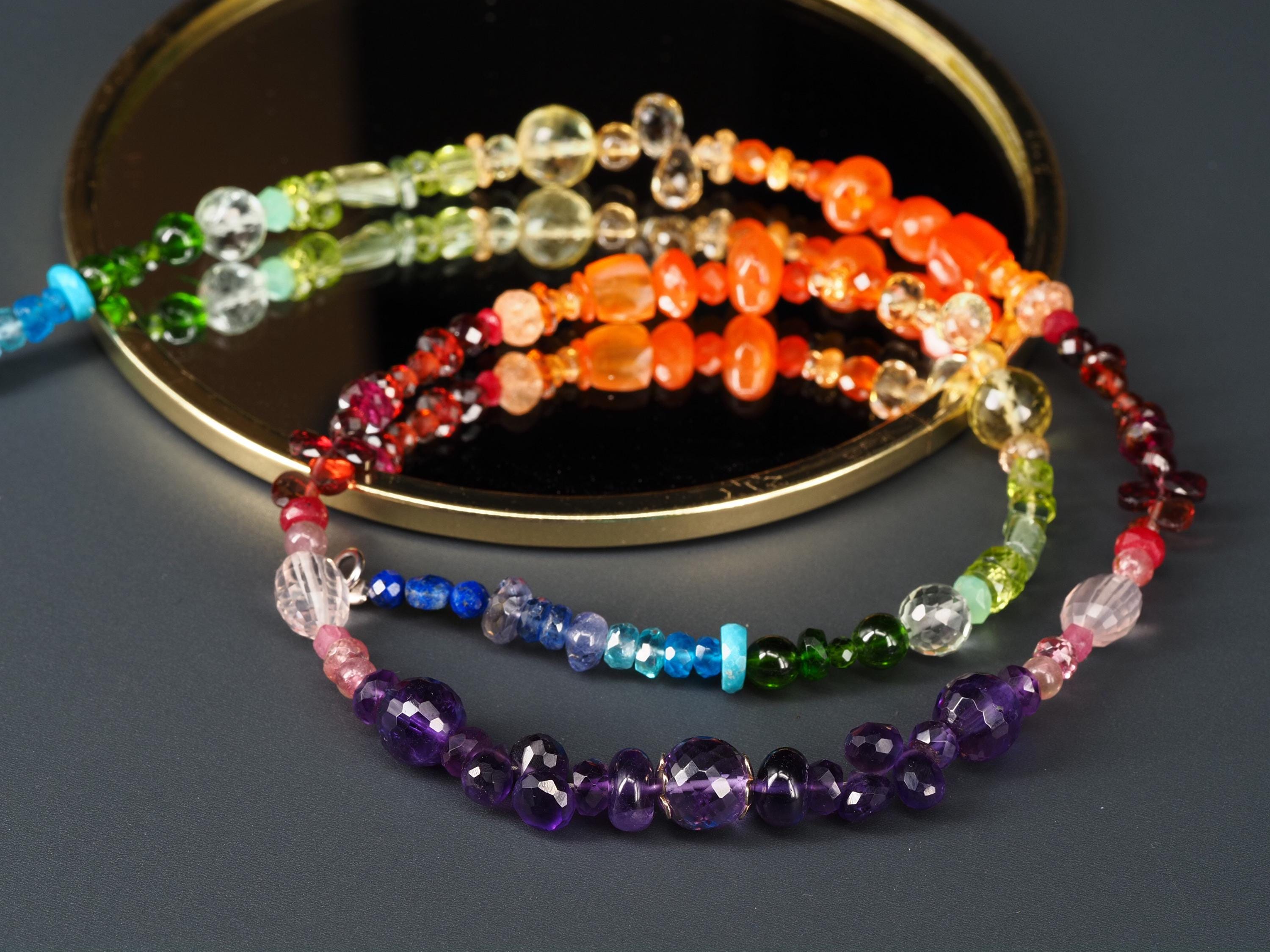 Bunte Edelstein Kette farbenfrohe Energie Chakra Halskette