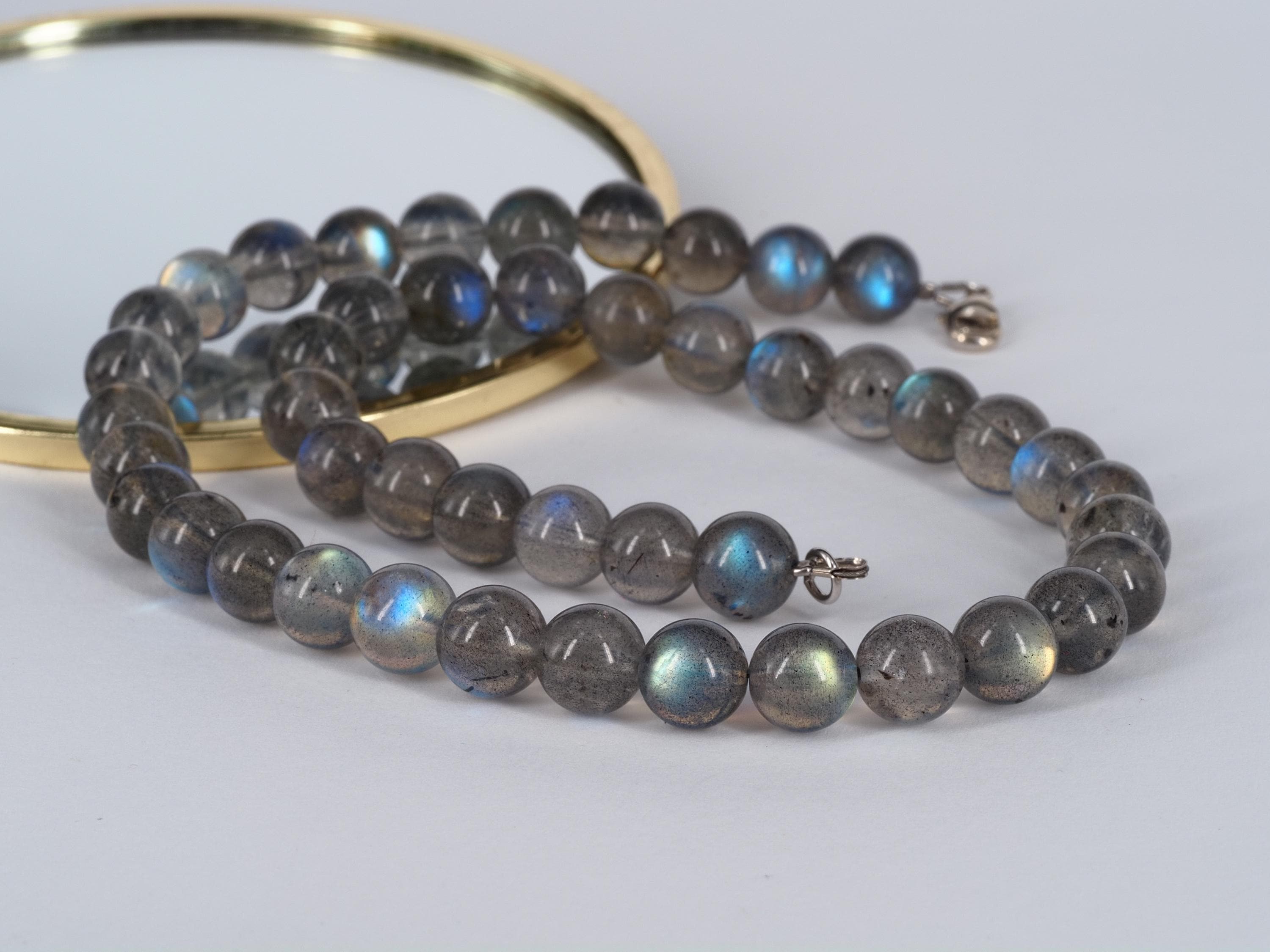 Labradorit Kette in Kugelform - hochwertige Edelsteinkette