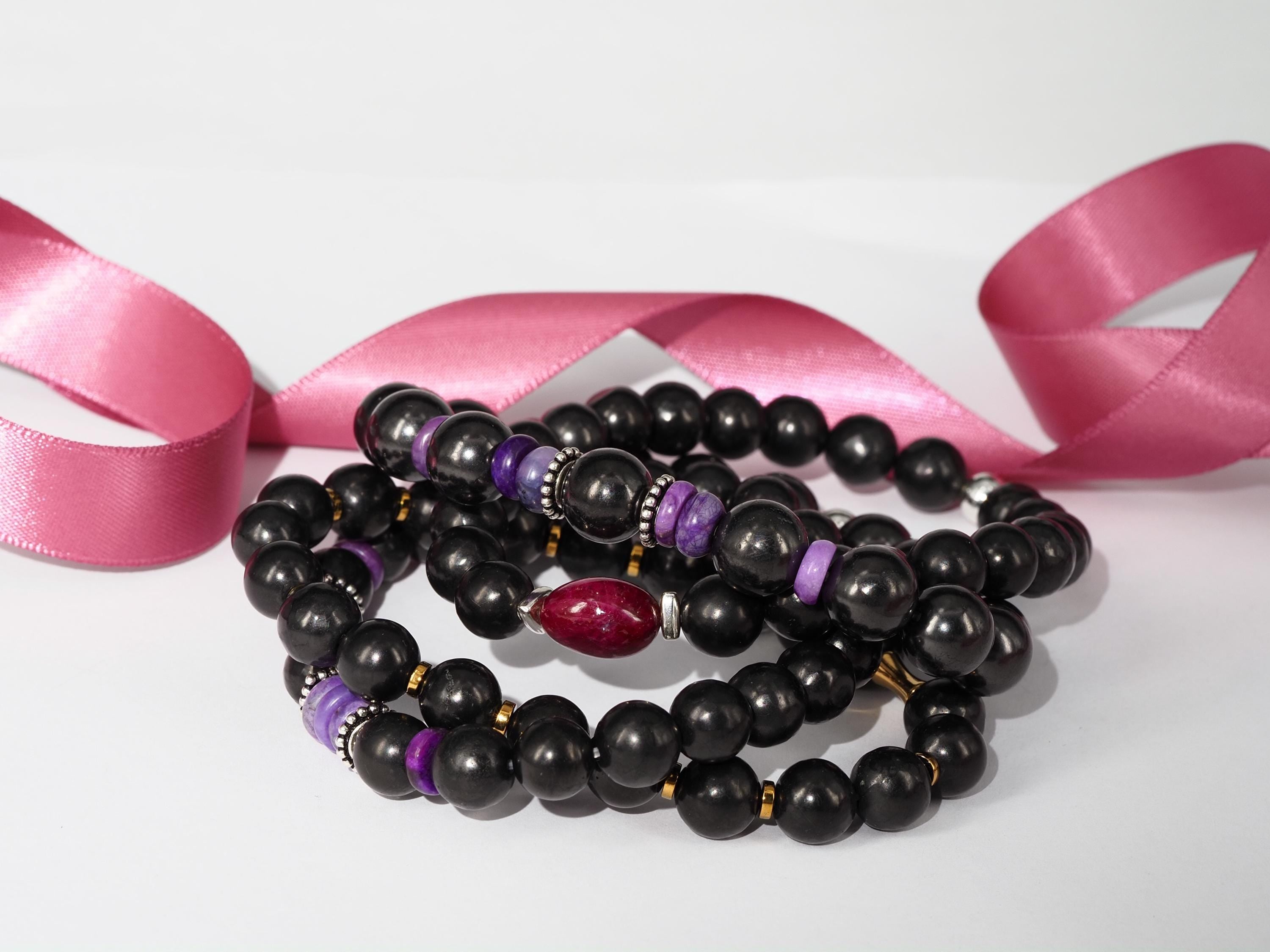 Sugilith Armband – edles Unisex-Armband aus seltenem lila Edelstein