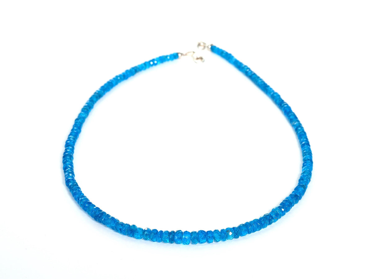 Neon Apatit Kette in Top Qualität mit 925 Silber Verschluss