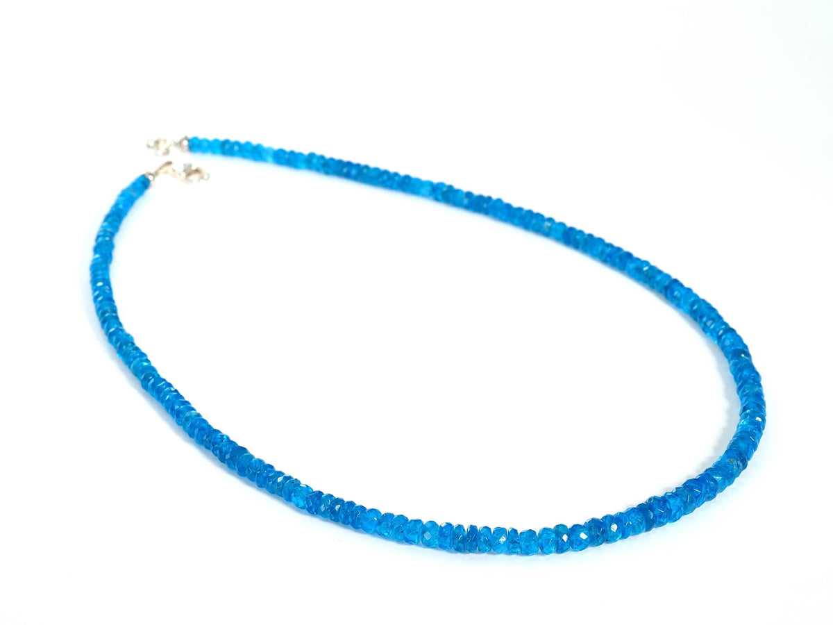 Neon Apatit Kette in Top Qualität mit 925 Silber Verschluss