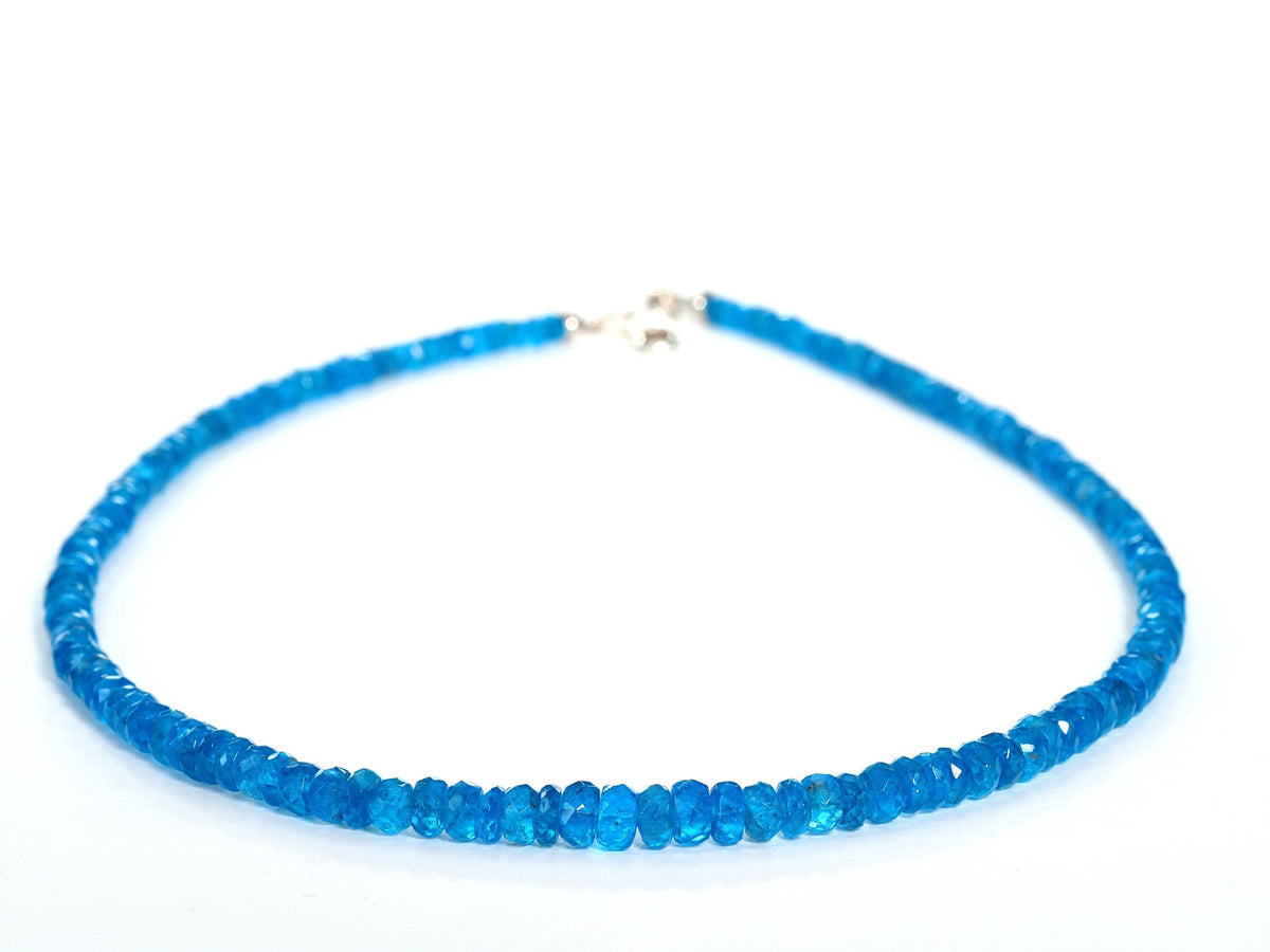 Neon Apatit Kette in Top Qualität mit 925 Silber Verschluss