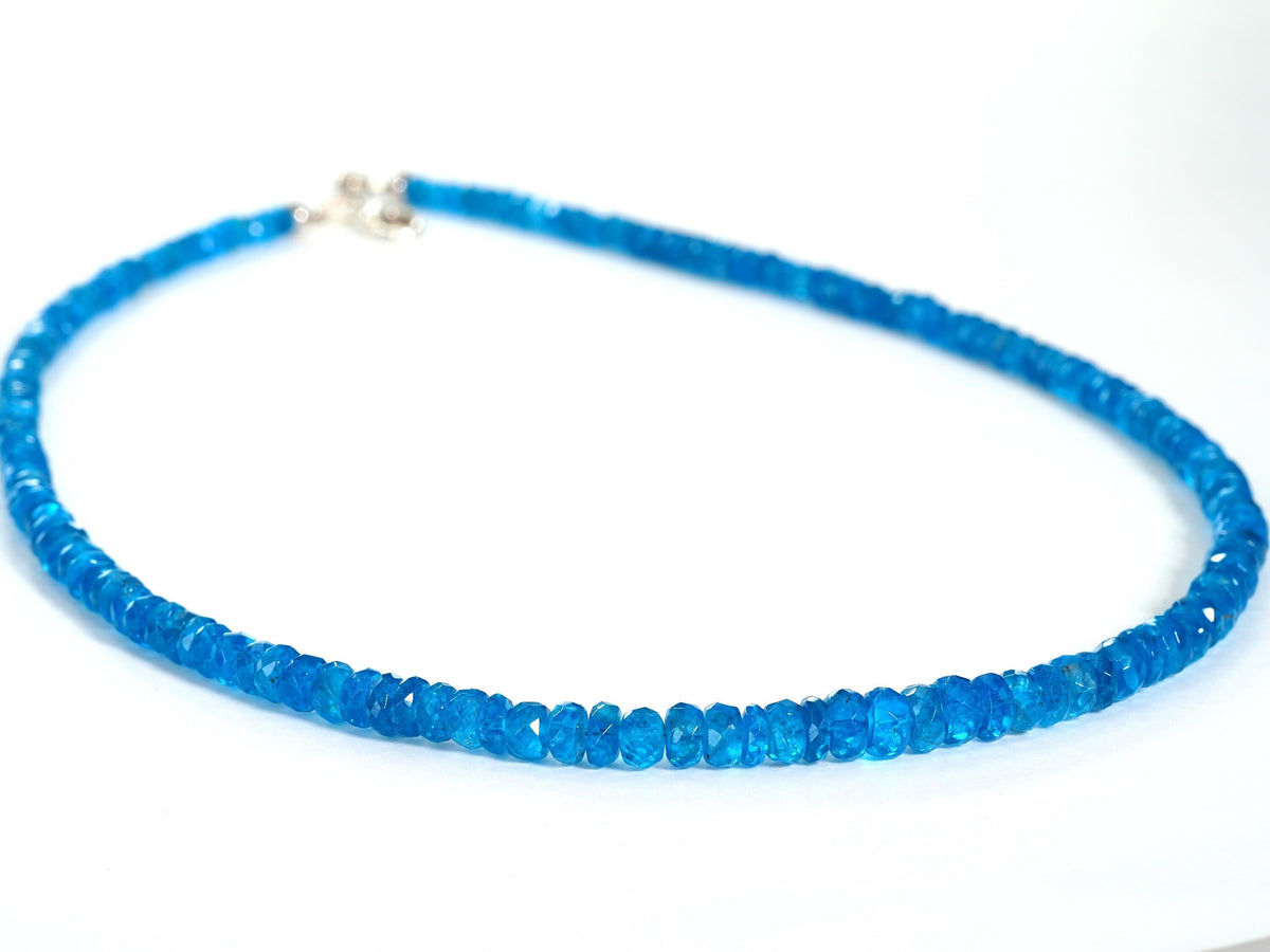 Neon Apatit Kette in Top Qualität mit 925 Silber Verschluss
