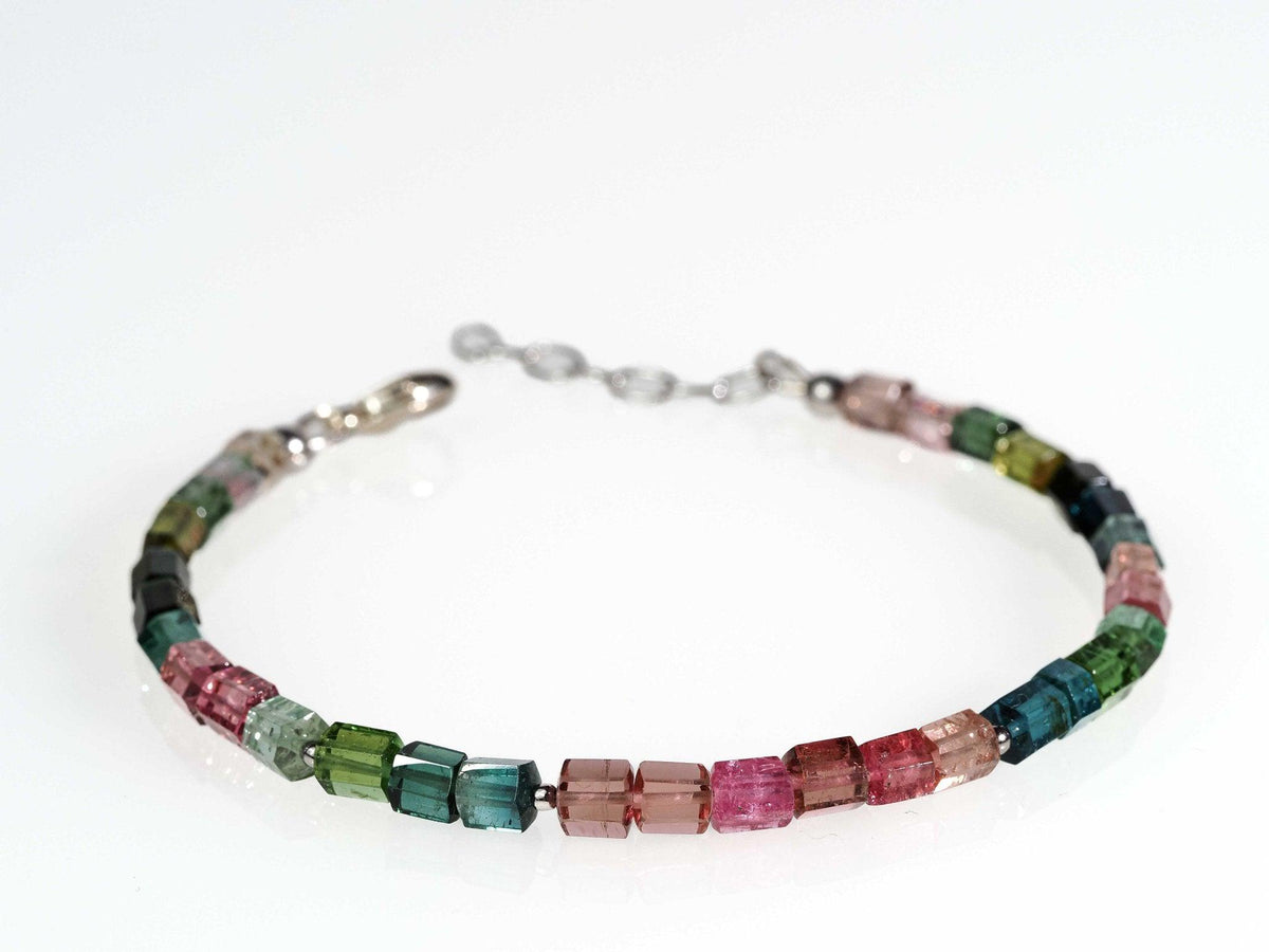 Buntes Turmalin Armband – farbenfroh mit Silberverschluss