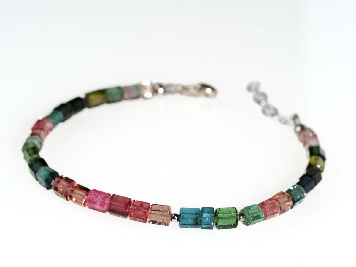 Buntes Turmalin Armband – farbenfroh mit Silberverschluss