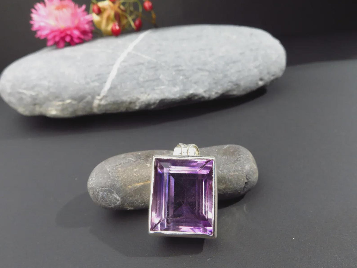 Amethyst Anhänger 925 Silber Edelstein