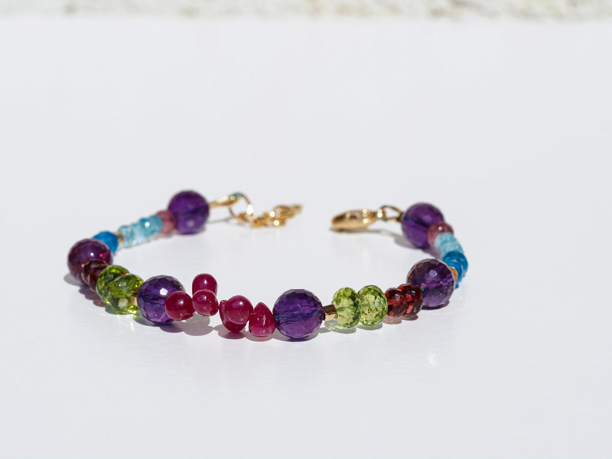 Edelstein Armband Top Qualität Natur Edelsteine Gold filled und 925er Silber