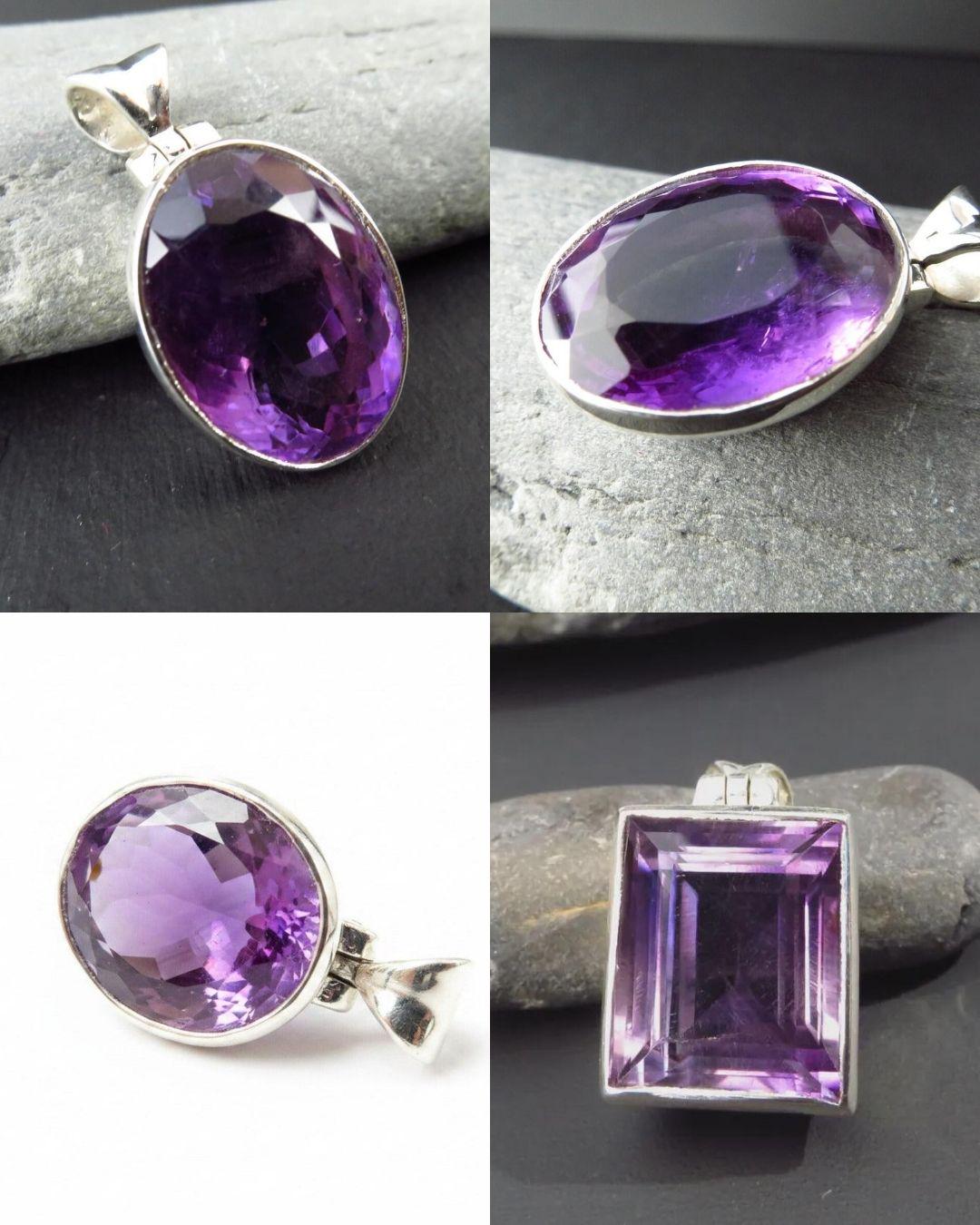 Amethyst Anhänger 925 Silber Edelstein
