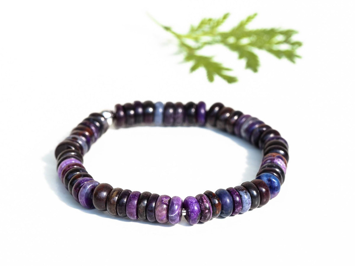 Sugilith Armband 925er Silber elastisch Unisex