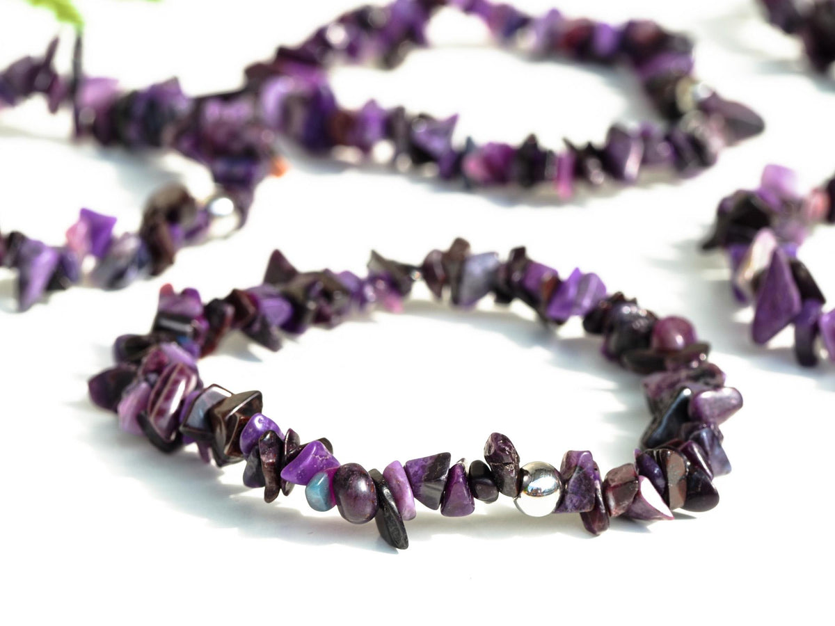 Sugilit Armband echtes lila elastisches Armband Unisex