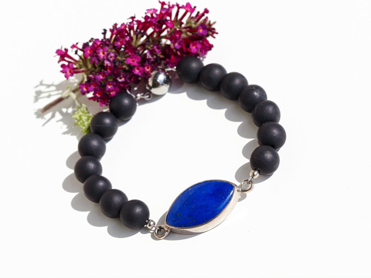 Aquamarin und Schungit Armband für Männer
