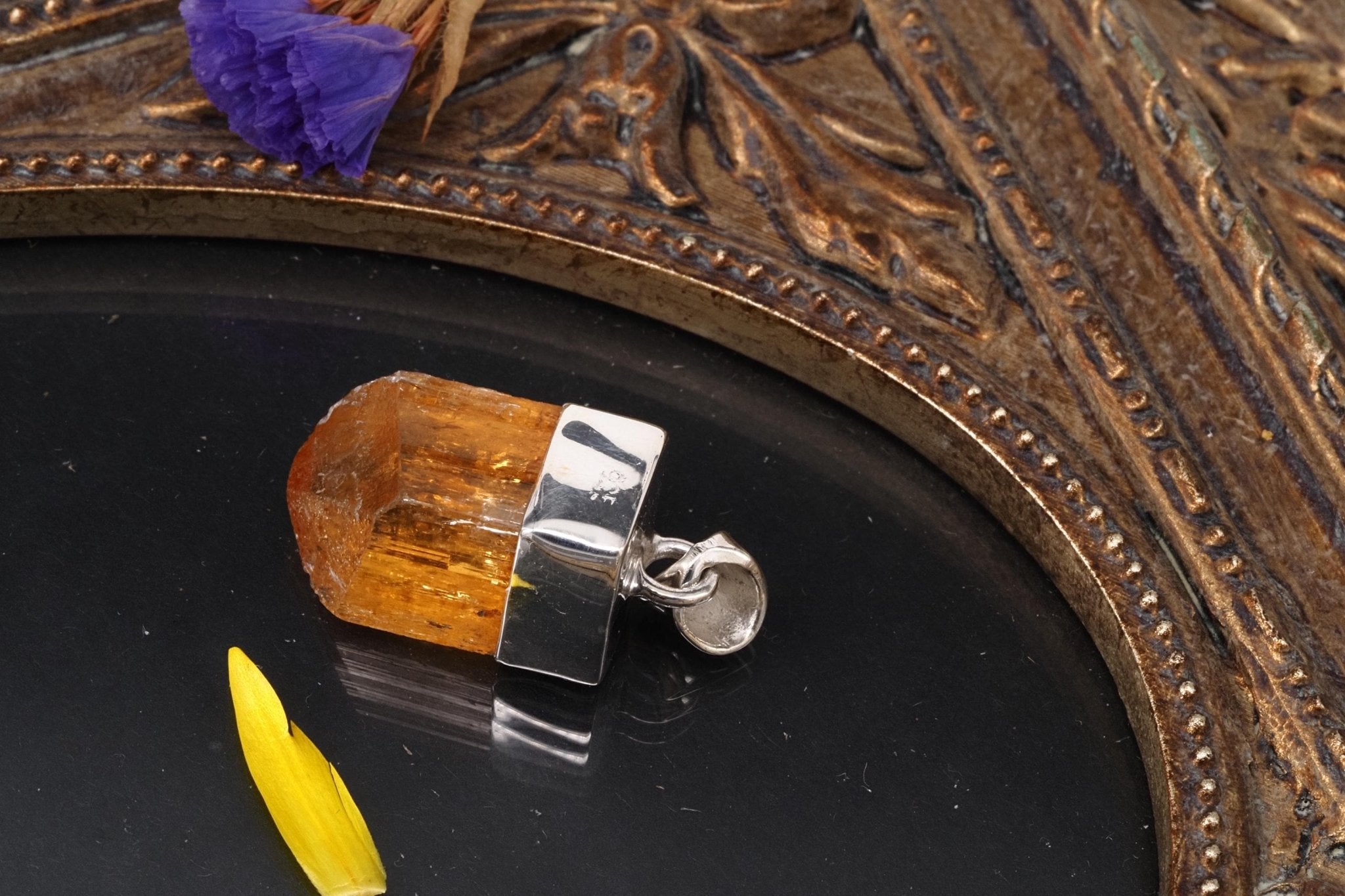 Imperial Topas Anhänger Silber Brasilien 26mm Länge