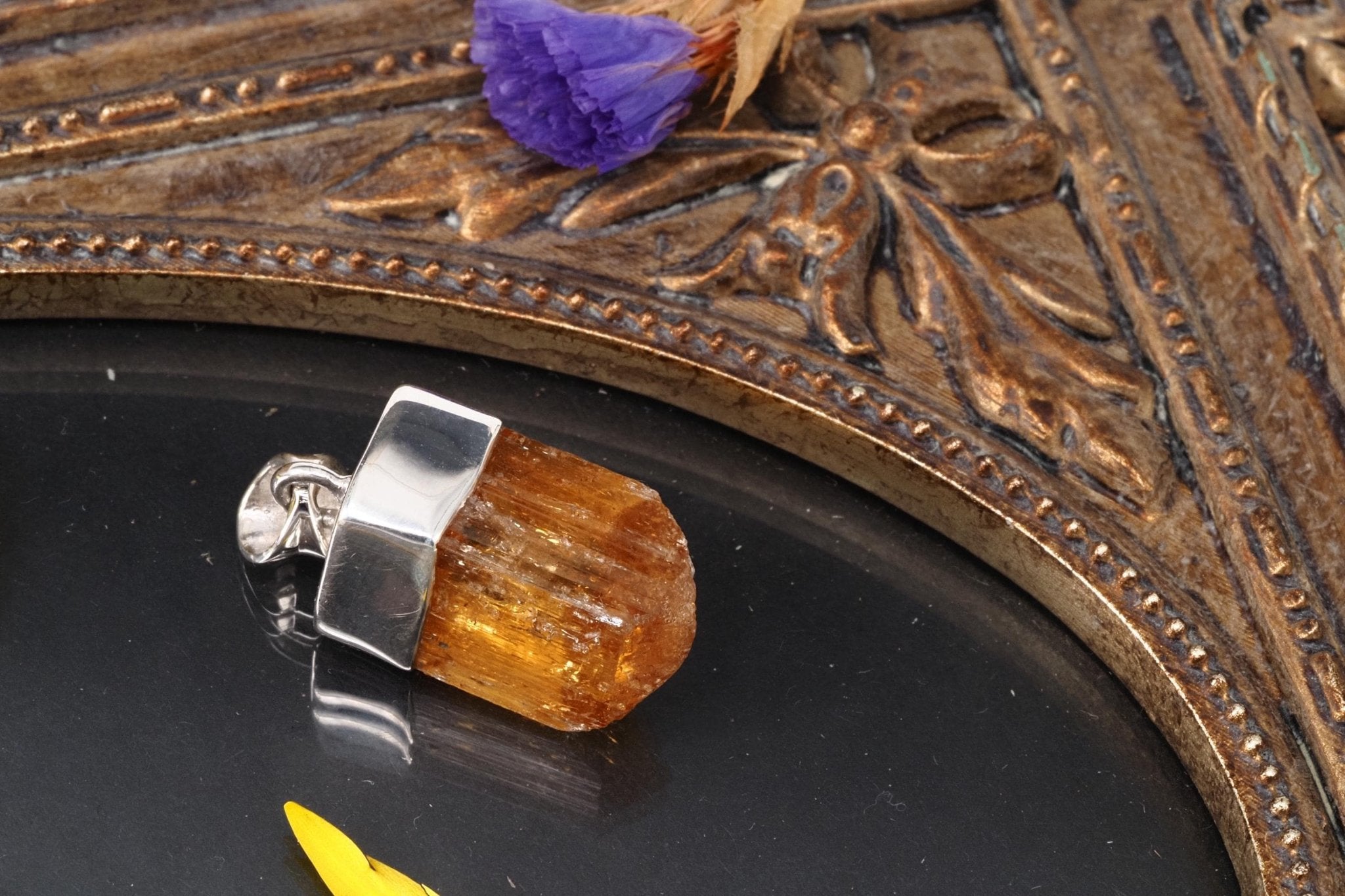 Imperial Topas Anhänger Silber Brasilien 26mm Länge