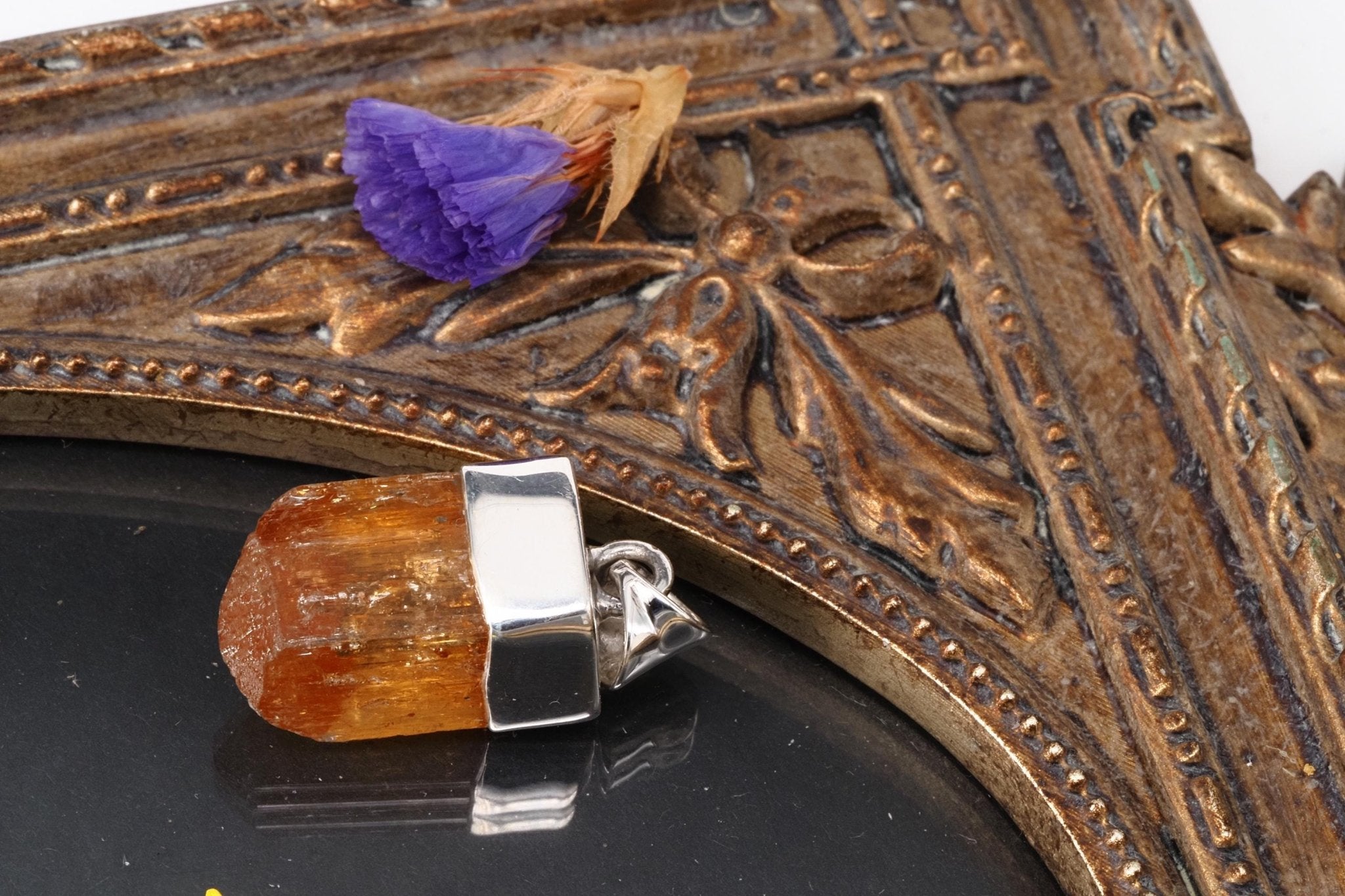 Imperial Topas Anhänger Silber Brasilien 26mm Länge