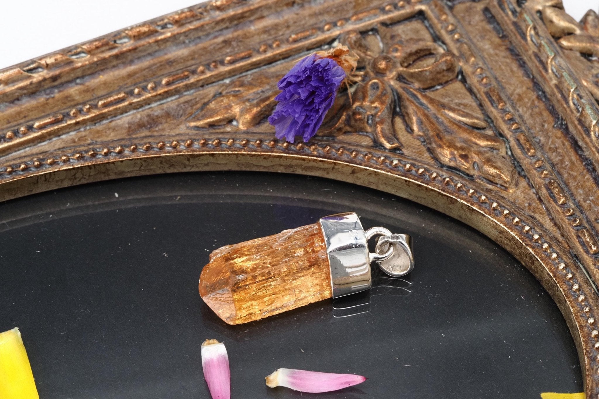 Imperial Topas Anhänger Silber Brasilien 30,5mm Länge