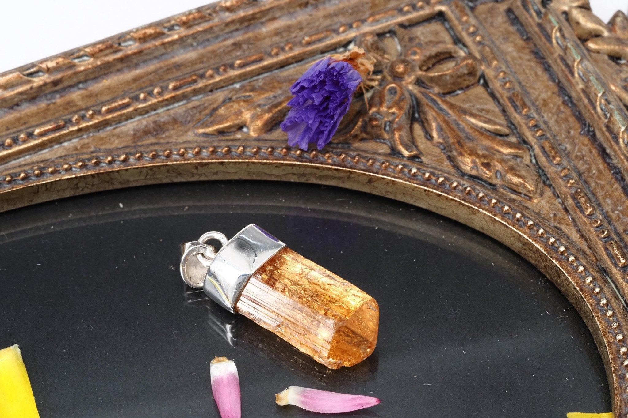 Imperial Topas Anhänger Silber Brasilien 30,5mm Länge